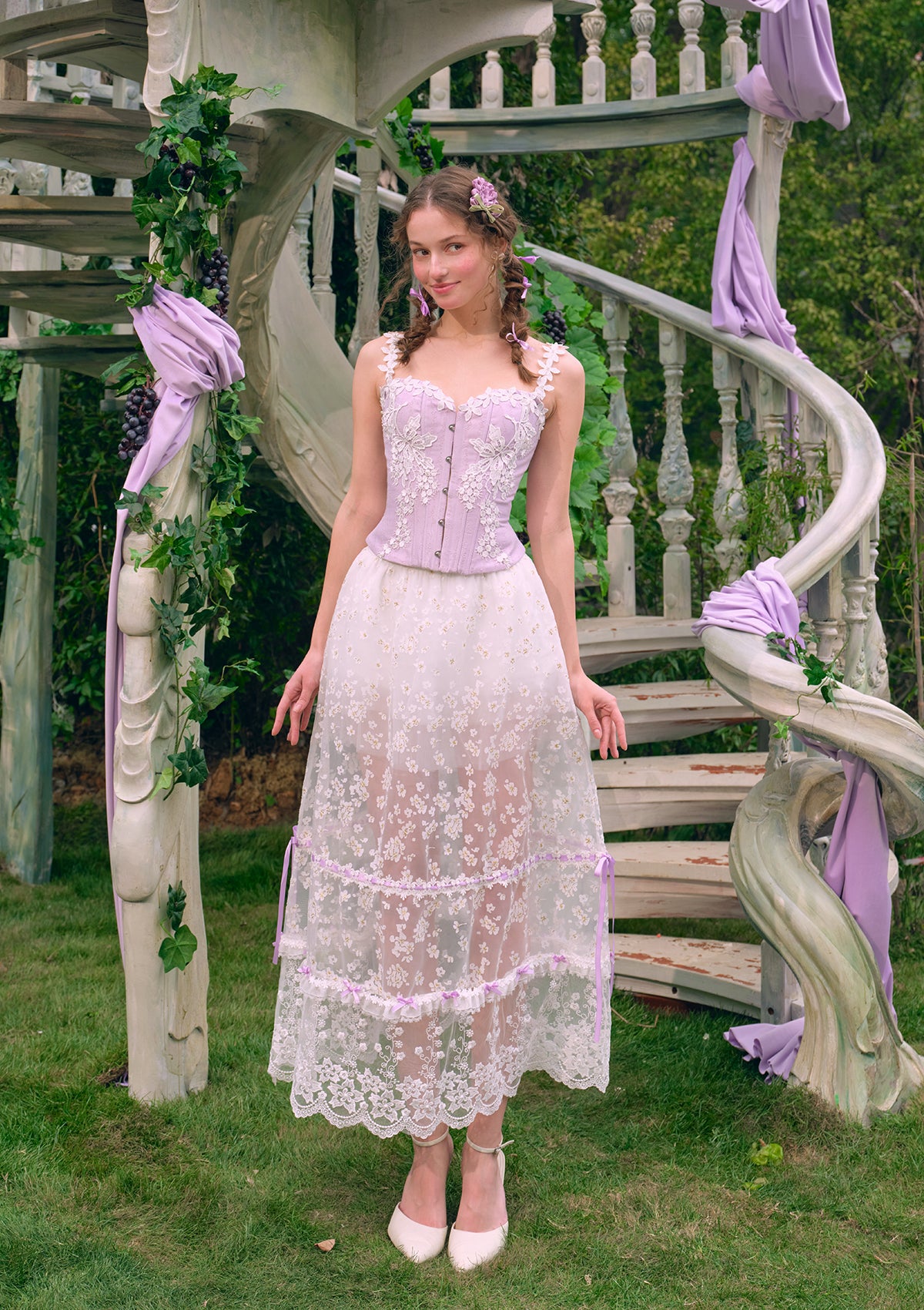 Ice Grape Skirt - Elegant Summer Flowy Midi Skirt for Women | Perfect for Beach, Vacation, and Casual Outings
