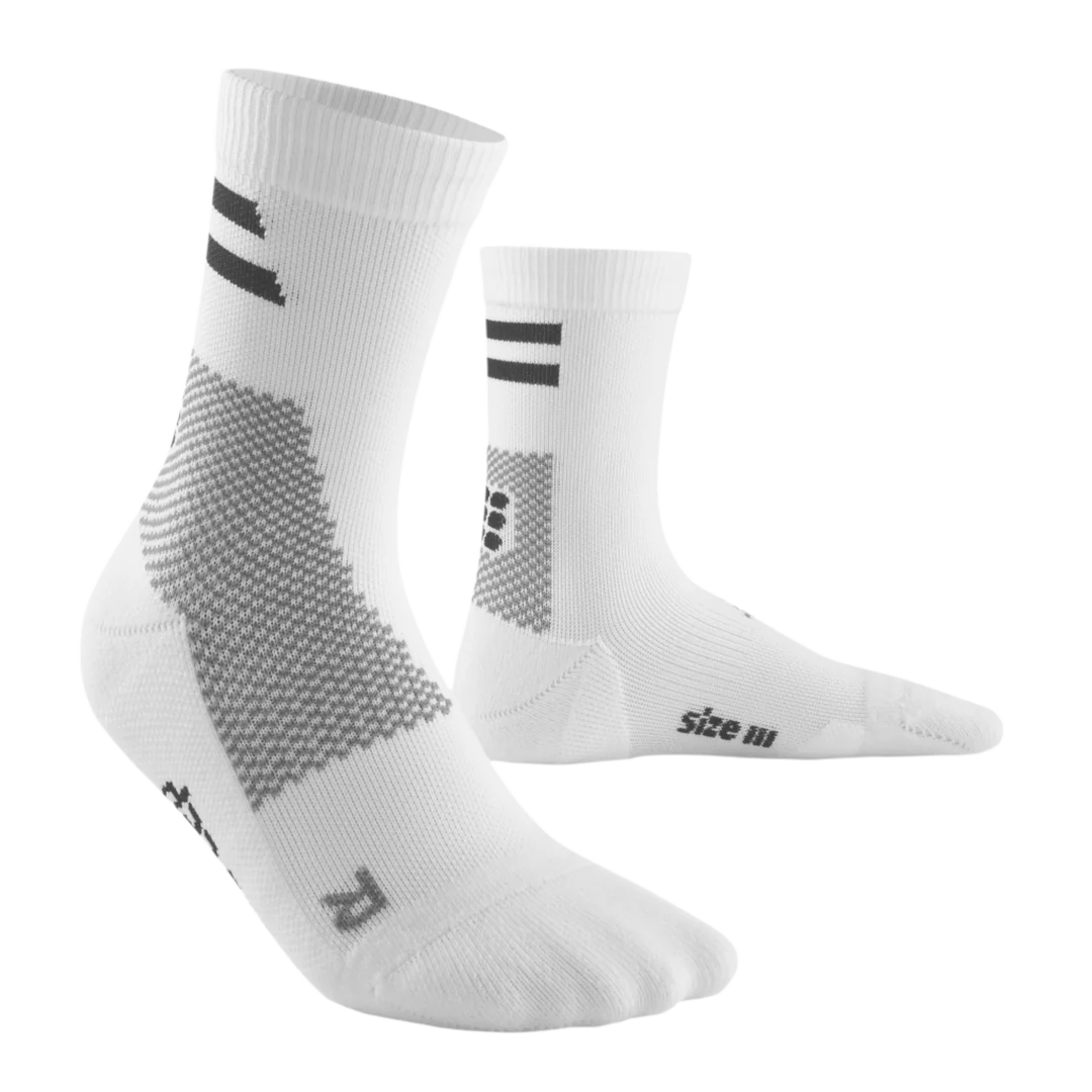 CEP Unisex Training Socks Mid Cut - White | Performance Athletic Socks for Running, Gym & Sports | Moisture-Wicking & Comfort Fit