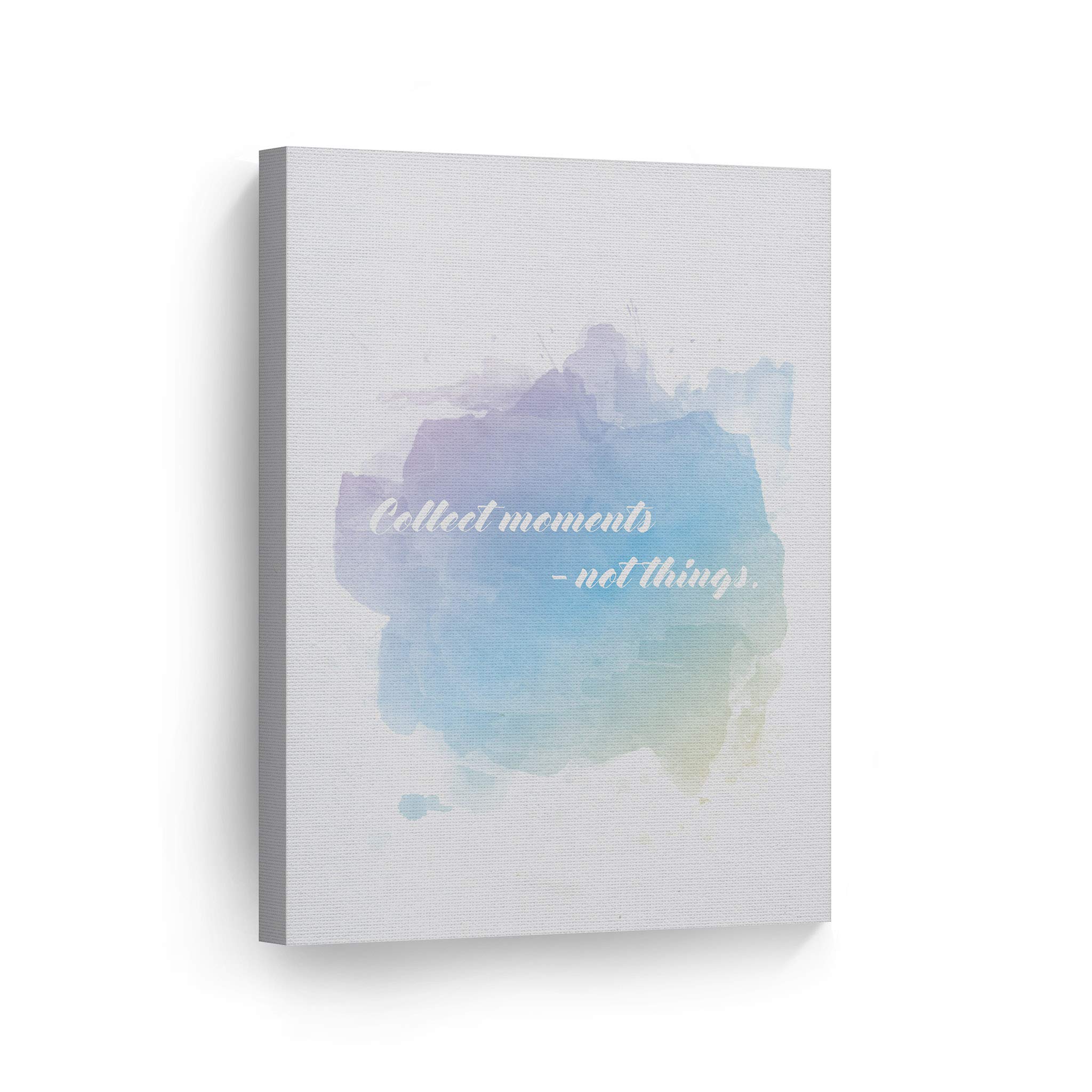 Smile Art Design 'Collect Moments Not Things' Motivational Canvas Wall Art Print – Inspirational Home & Office Decor – Ready to Hang 40x30 Inches – Made in USA – Perfect for Living Room, Bedroom or Gift