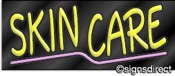 Vintage Neon Skin Care Sign - Glowing LED Beauty Salon Decor for Spa, Aesthetic Clinic & Home Vanity