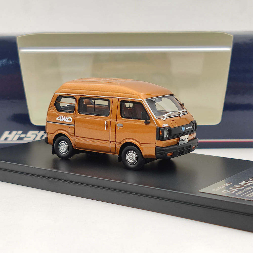Hi Story 1/43 Scale Subaru SAMBAR 4WD 1980 HS340BR Resin Model Car - Vintage Japanese Mini Truck Collectible Toy for Adults, Perfect for Display & Gift Giving - Ideal for Car Enthusiasts & Model Collectors