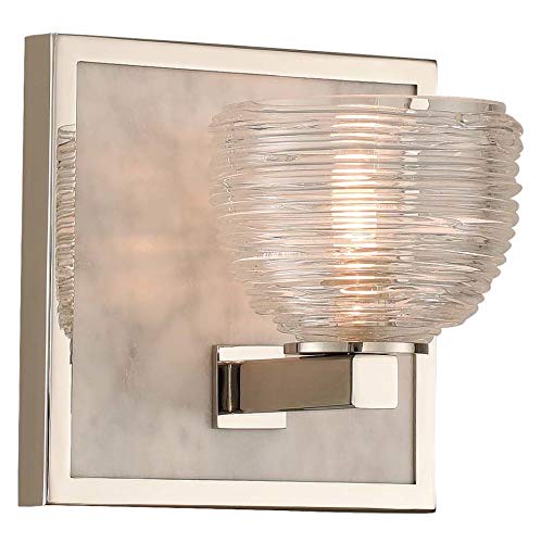 Bianco 1-Light Bathroom Vanity Light Fixture in Polished Nickel - Perfect for Modern Bathroom, Powder Room, and Spa Decor