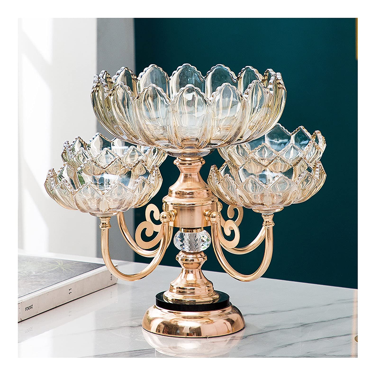 Elegant Glass Fruit Basket - Nordic Style Multi-Layer Serving Plate for Snacks, Candy & Desserts | Perfect for Living Room, Coffee Table & Entertaining