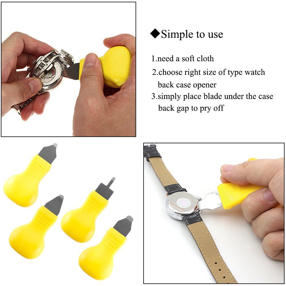 Professional Watch Repair Kit - 13pcs with Case Opener & Strap Pins for Fossil Watches | Battery Replacement & Maintenance Tool
