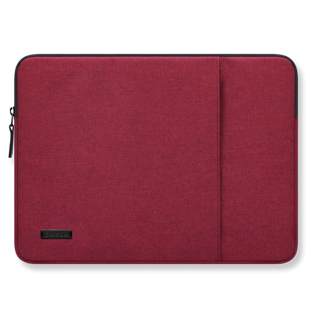 Premium 13 Inch Laptop Sleeve for MacBook Pro 14 Air 13, Lenovo HP ASUS Acer Chromebook - Waterproof Shockproof Protective Case with Soft Lining - Perfect for Travel, Office & School (Red)