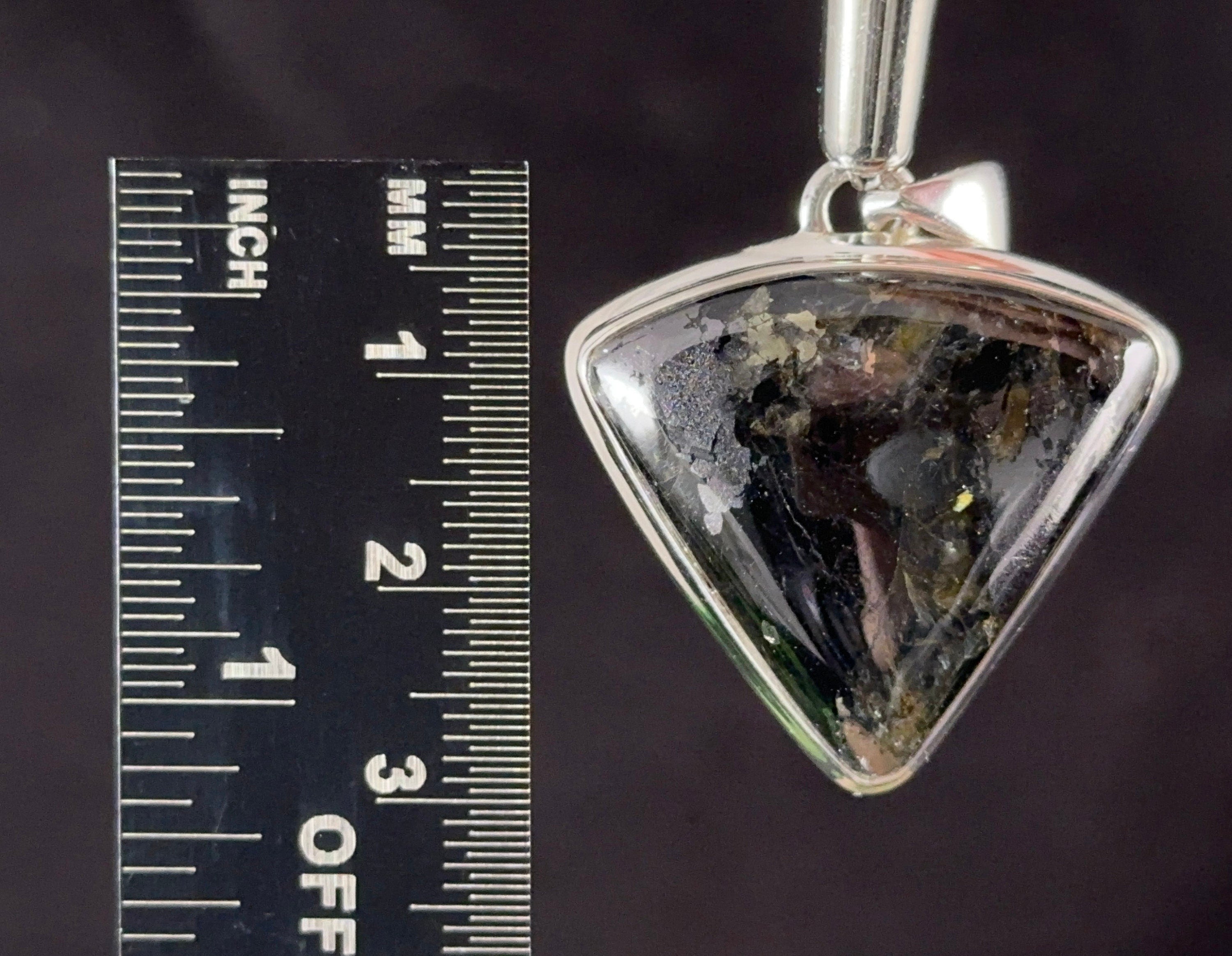 NUUMMITE Crystal Pendant Necklace - Sterling Silver Triangle Cabochon Healing Stone Jewelry for Men | Spiritual Protection, Meditation & Energy Healing Gift