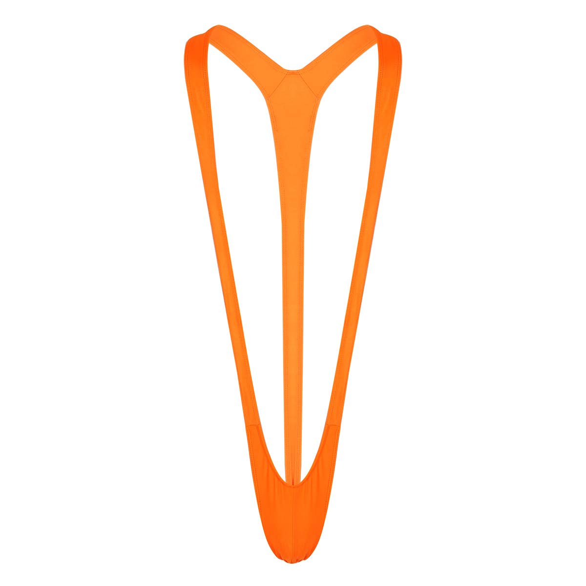 HYZXK Men's Sexy Mankini Swimsuit - One-Piece Micro Thong Jockstrap Bodysuit Jumpsuit Swim Briefs in Vibrant Orange with Suspenders | Perfect for Beach Parties, Poolside Lounging & Bold Fashion Statements