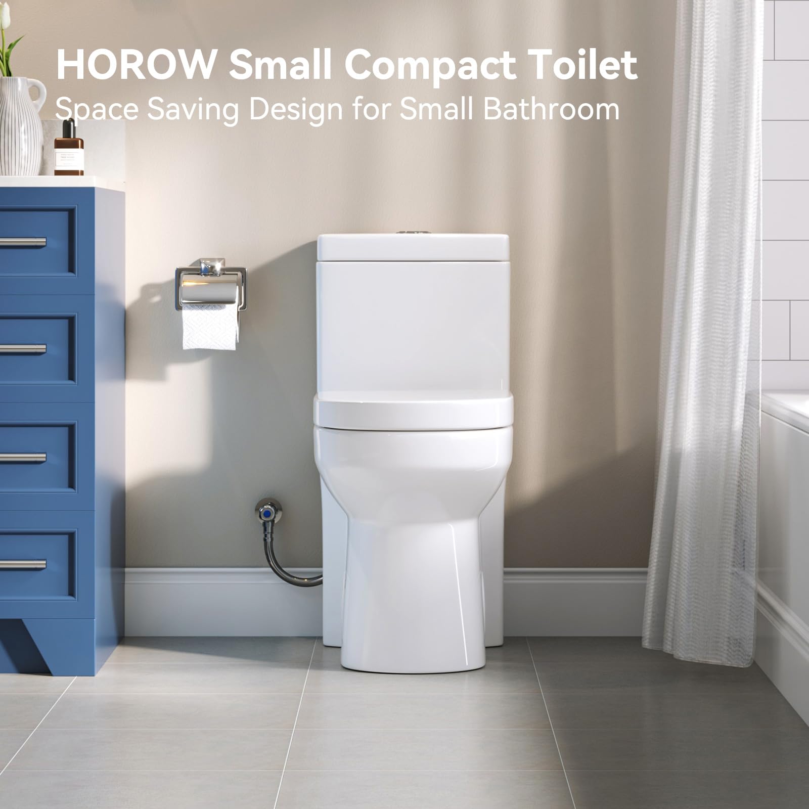 HOROW HWMT-8733 Compact One-Piece Toilet with Dual Flush - 10