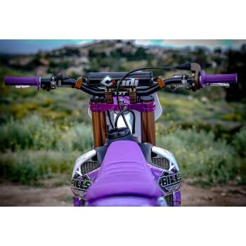 ODI MX V2 Lock-On Half Waffle Grip - Purple Motocross/Enduro Handlebar Grips for Dirt Bikes, ATVs & Motorcycles - Non-Slip Comfort Control for Off-Road Racing & Trail Riding