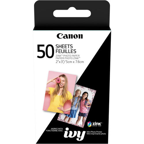 Canon 2x3 ZINK Instant Photo Paper Pack - 50 Sheets for Portable Printers | Perfect for Travel, Parties & DIY Photo Projects