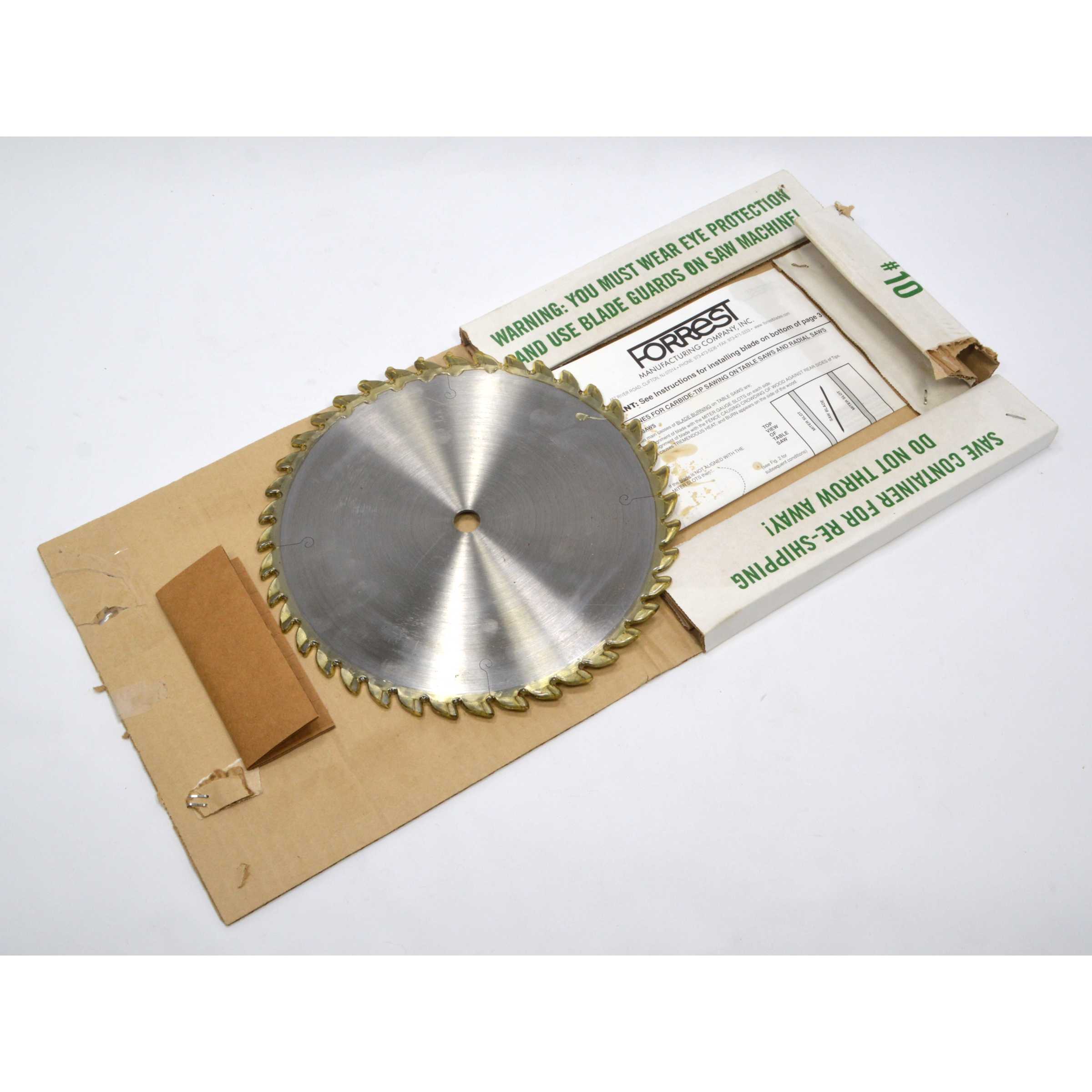 New (Open Box) FORREST MFG. CO. WOODWORKER II 10-Inch Carbide Tipped Saw Blade - Premium Cutting Tool for Woodworking, Cabinetry & DIY Projects