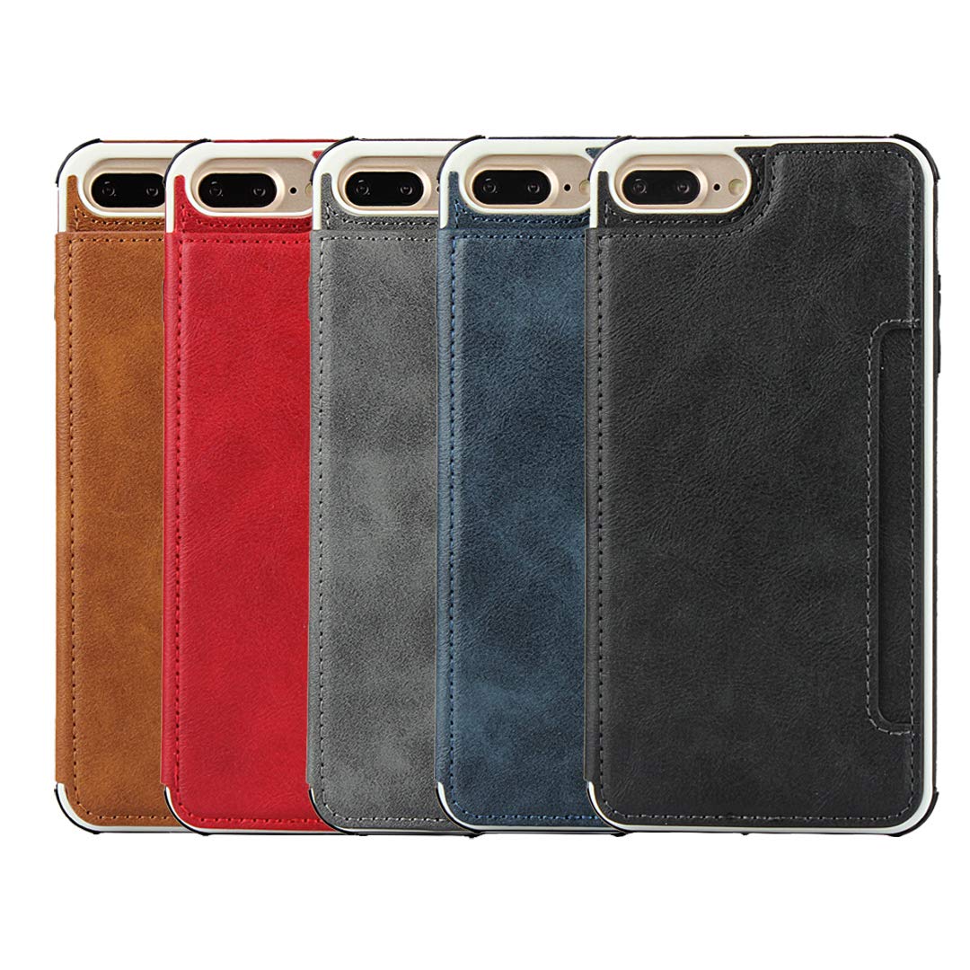 Premium Leather Wallet Case for iPhone 7 Plus/8 Plus - RFID Blocking Card Holder & Flip Cover | Slim Protective Phone Case with 3 Card Slots | Perfect for Business, Travel & Everyday Use