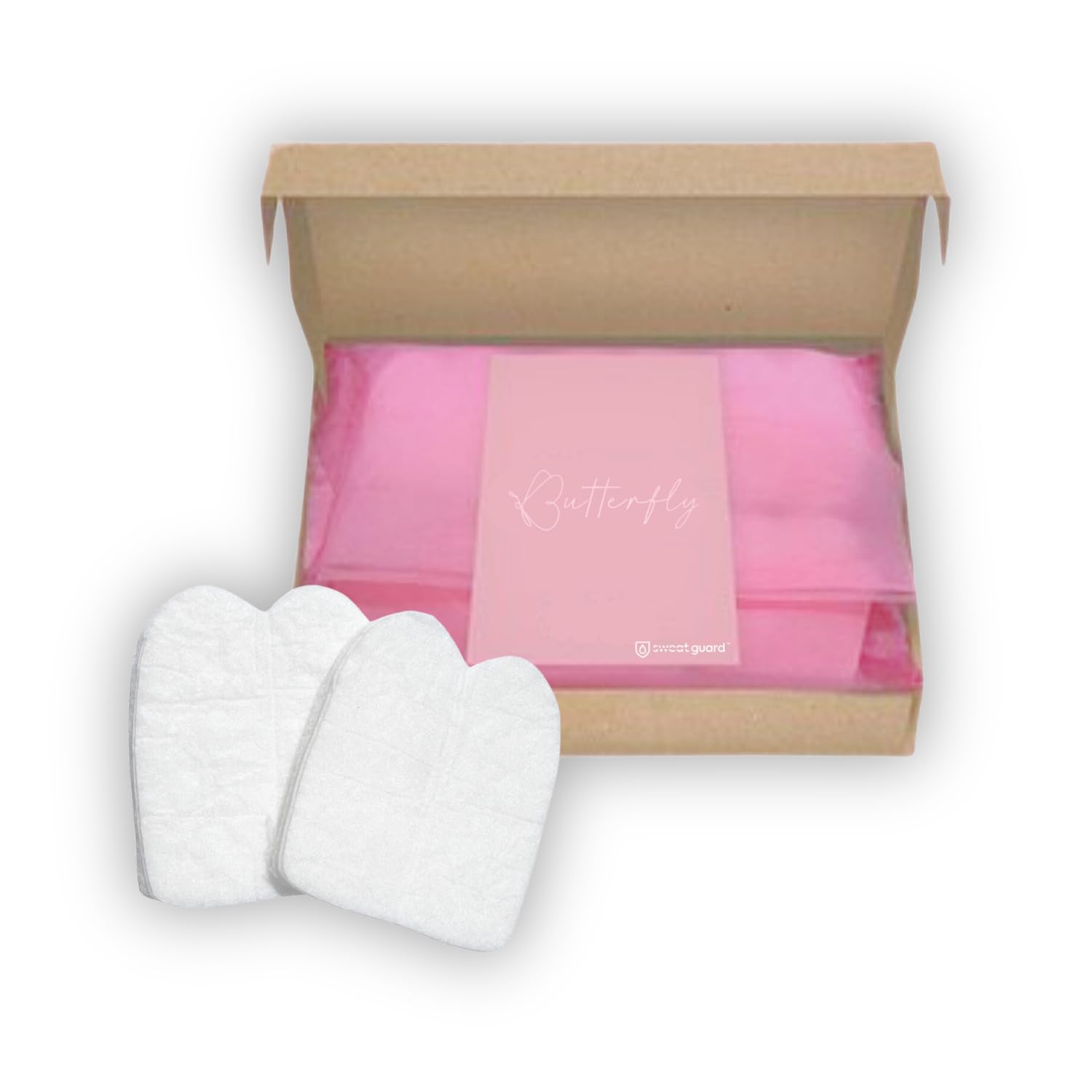 SWEAT GUARD® 30-Pack Disposable Breast Sweat Pads for Women | Ultra Absorbent Butterfly Bra Liners | Stops Underboob Sweat & Odor | Soft White Discreet Bra Inserts | Perfect for Hot Weather, Workouts & Daily Comfort