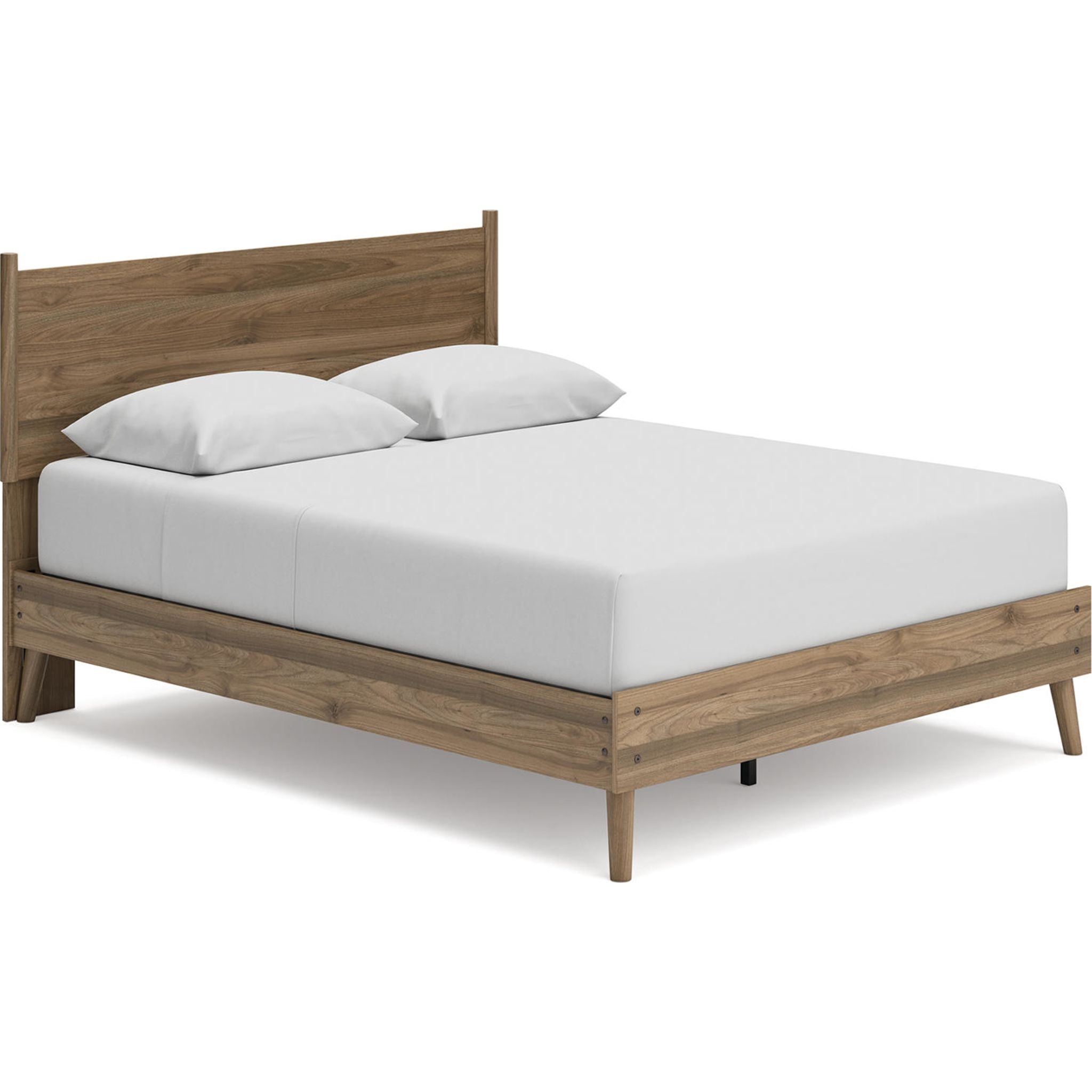 Aprilyn Queen Panel Bed in Honey Finish - Elegant Wooden Bed Frame with Headboard for Bedroom Decor, Perfect for Master Bedroom or Guest Room