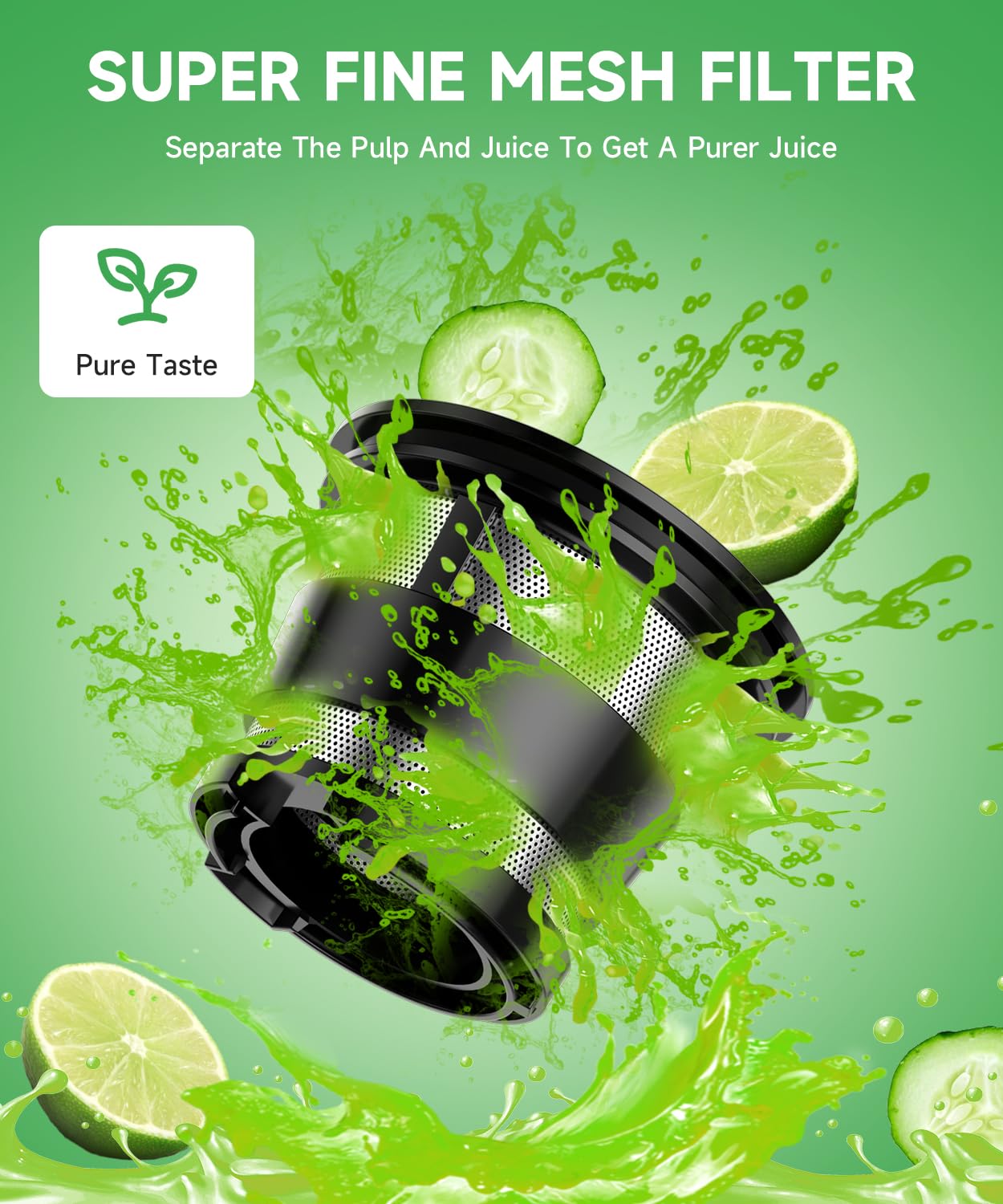 Premium Cold Press Juicer Machine - Slow Masticating Juicer with 3.3