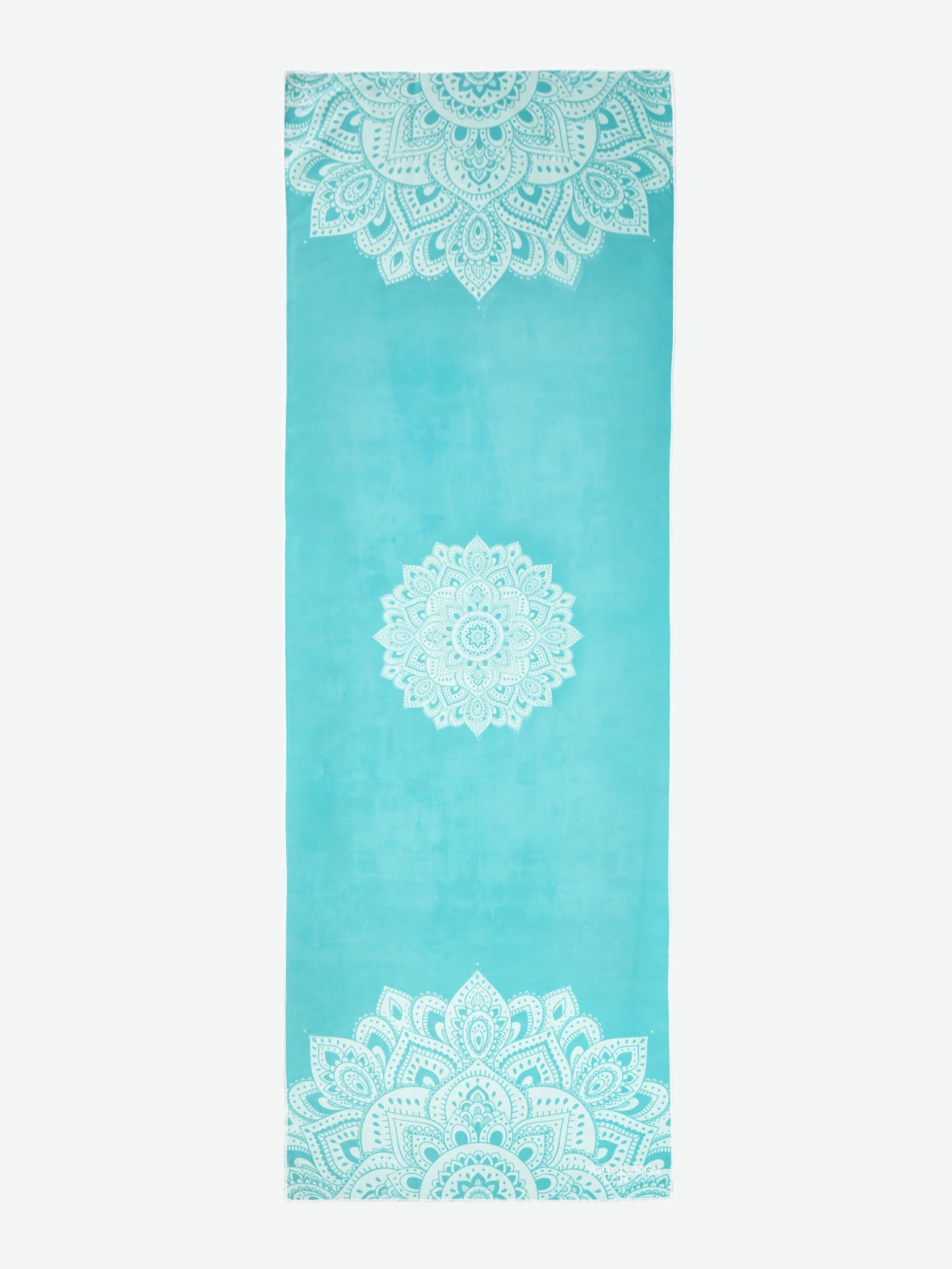 Yoga Design Lab Non-Slip Mandala Turquoise Yoga Mat Towel - Premium Eco-Friendly Yoga Accessory for Hot Yoga, Pilates & Home Workouts