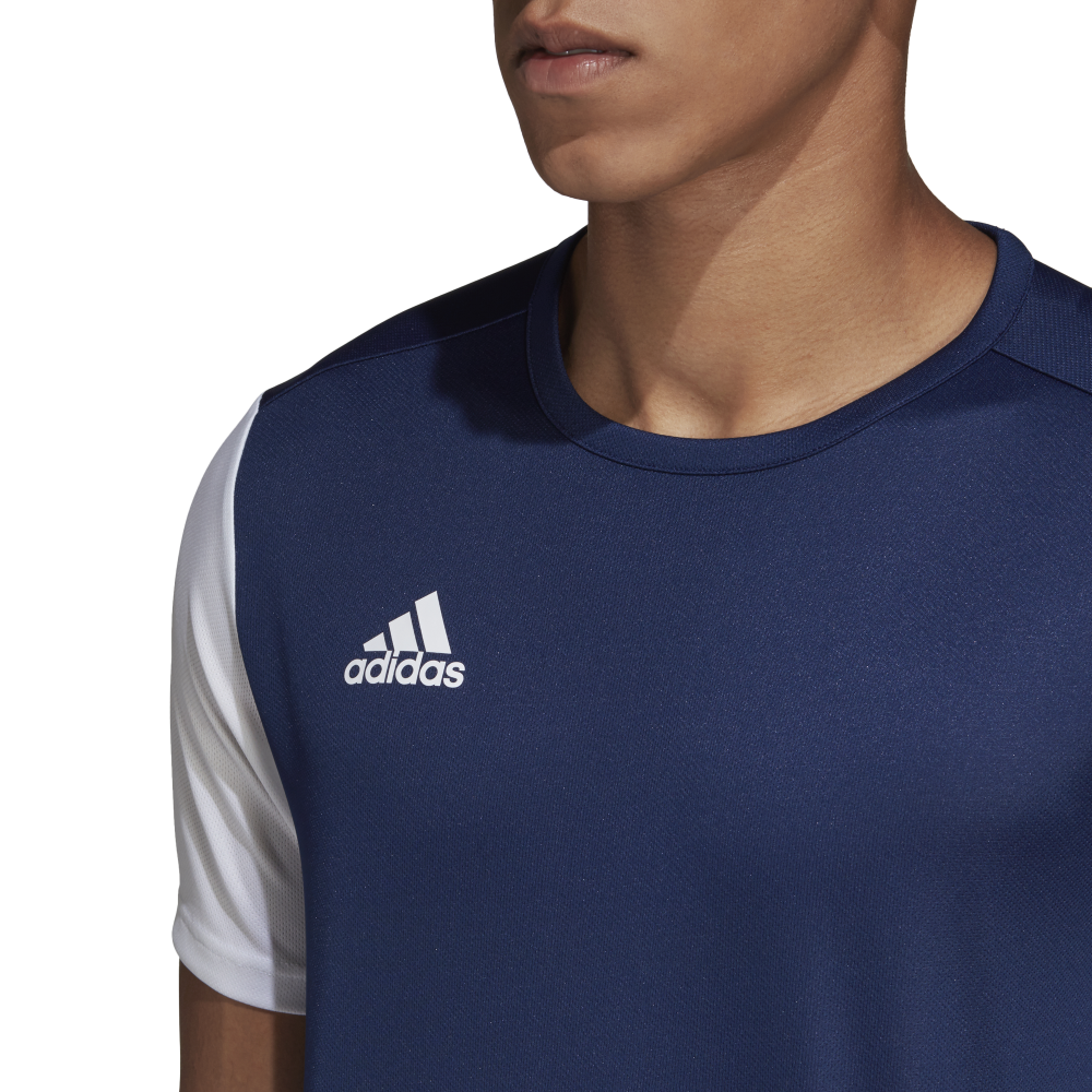 Adidas Youth Estro 19 Soccer Jersey - Dark Blue & White - Breathable Performance Shirt for Youth Soccer Players - Perfect for Games, Training & Team Uniforms