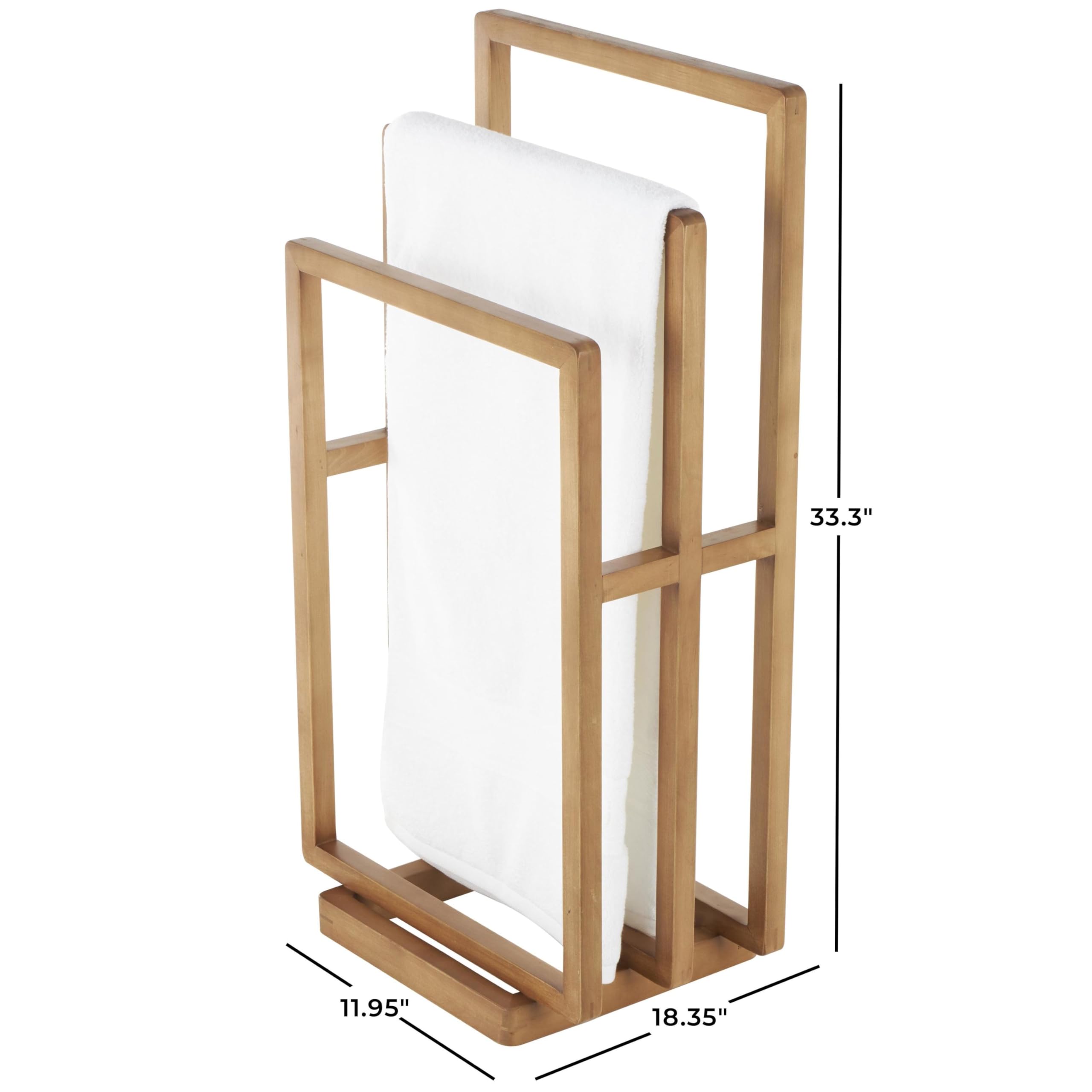 Deco 79 Modern Wooden Quilt Rack - Sleek Brown Design 18x12x33 Inches - Perfect for Bedroom, Living Room & Farmhouse Decor