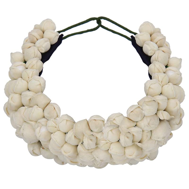 CHANDERKASH White Mogra Hair Clip for Women - Handmade Floral Gajra Hair Accessory | Perfect for Weddings, Parties & Traditional Indian Outfits