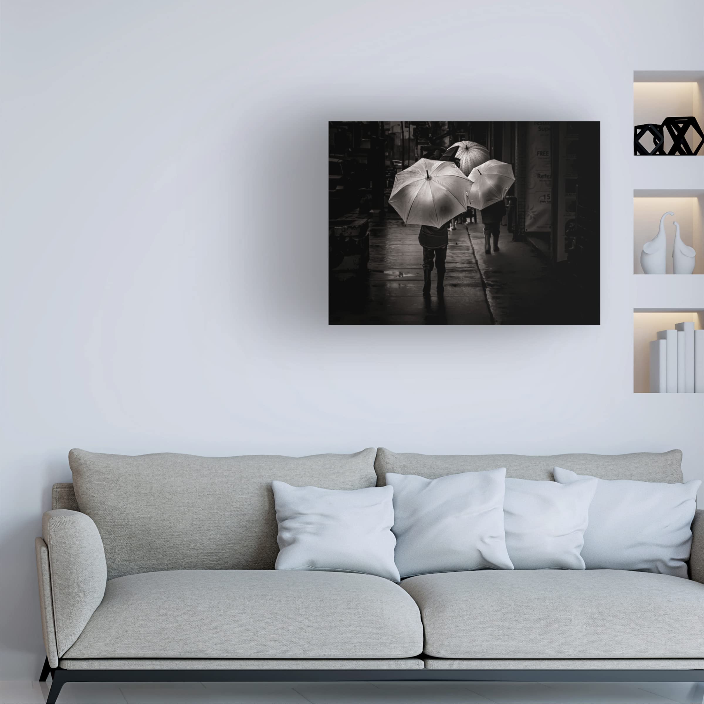 Brian Carson 'It Was A Rainy Day No 13' Canvas Wall Art Print - Modern Abstract Painting for Living Room, Bedroom & Office Decor