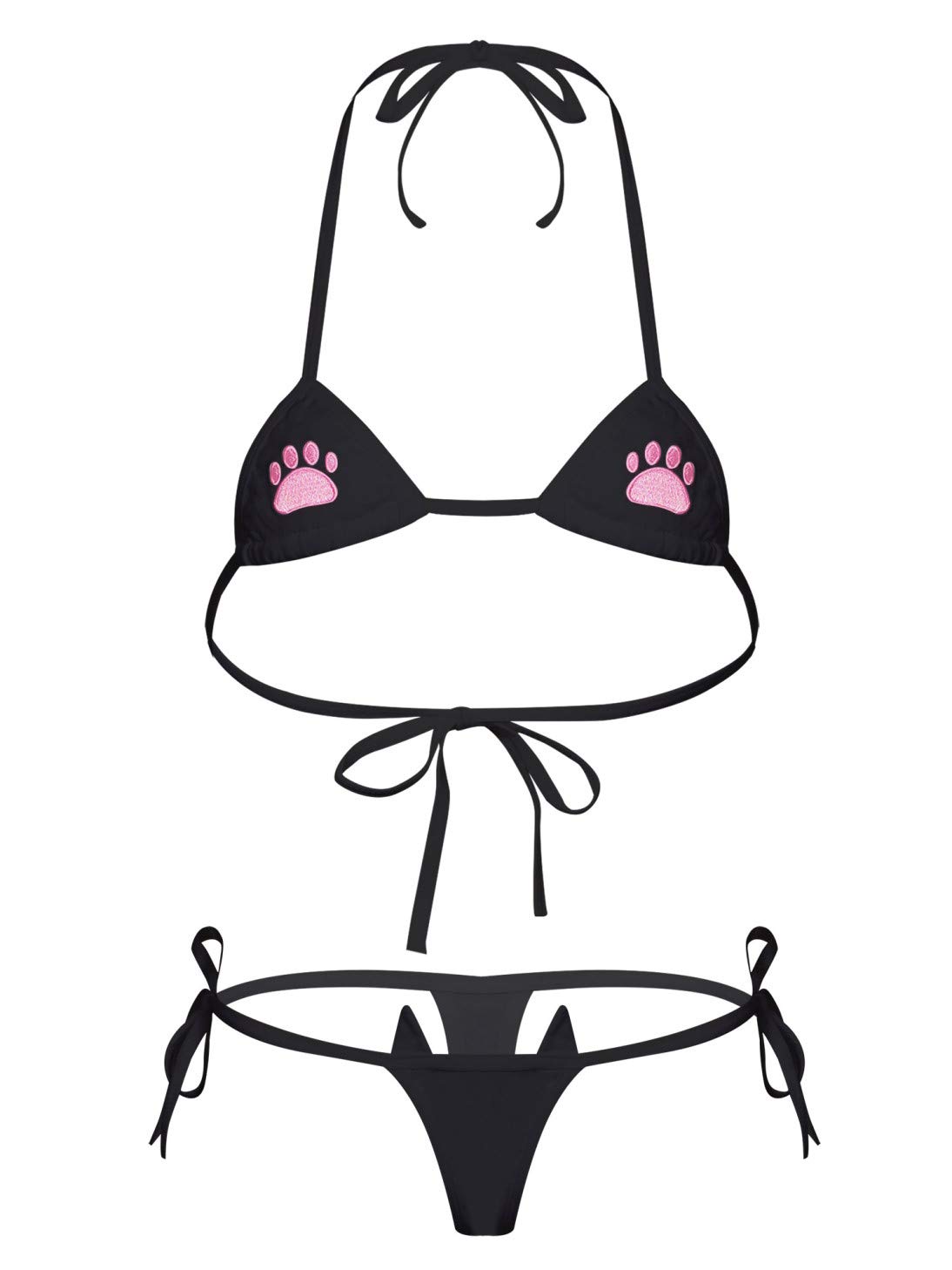 Doomiva Women's Extreme Mini Sling Shot Lingerie - Micro Bikini Bra Top & Thong Set for Anime Cosplay, Beach Swimwear & Sensual Nightwear