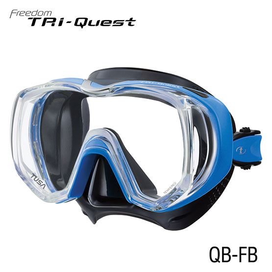 Tusa Tri Quest 3 Window Scuba Diving Mask - Premium Snorkeling & Scuba Gear for Clear Underwater Vision - Perfect for Ocean Exploration, Coral Reef Diving, and Underwater Photography