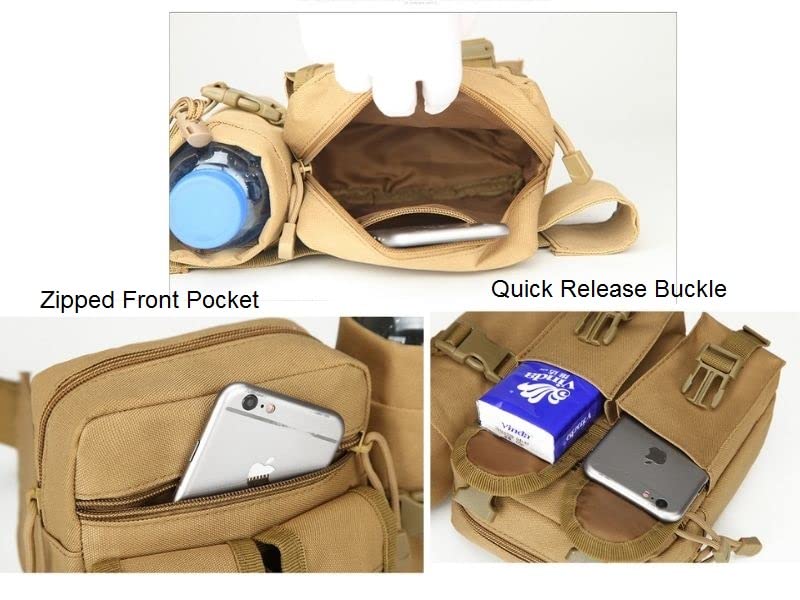 Tactical Waist Pack - FAMI Deployment Bag with Adjustable Sling, Small Hand Carry & Handlebar Bag for Outdoor, Hiking, Cycling & Travel Accessories