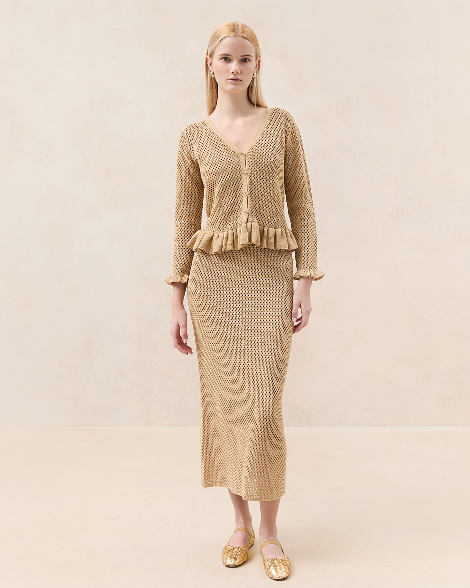 Delia Tan Crochet Skirt for Women - Boho Lace Summer Skirt with Elastic Waist | Perfect for Beach, Vacation & Boho Fashion Outfits