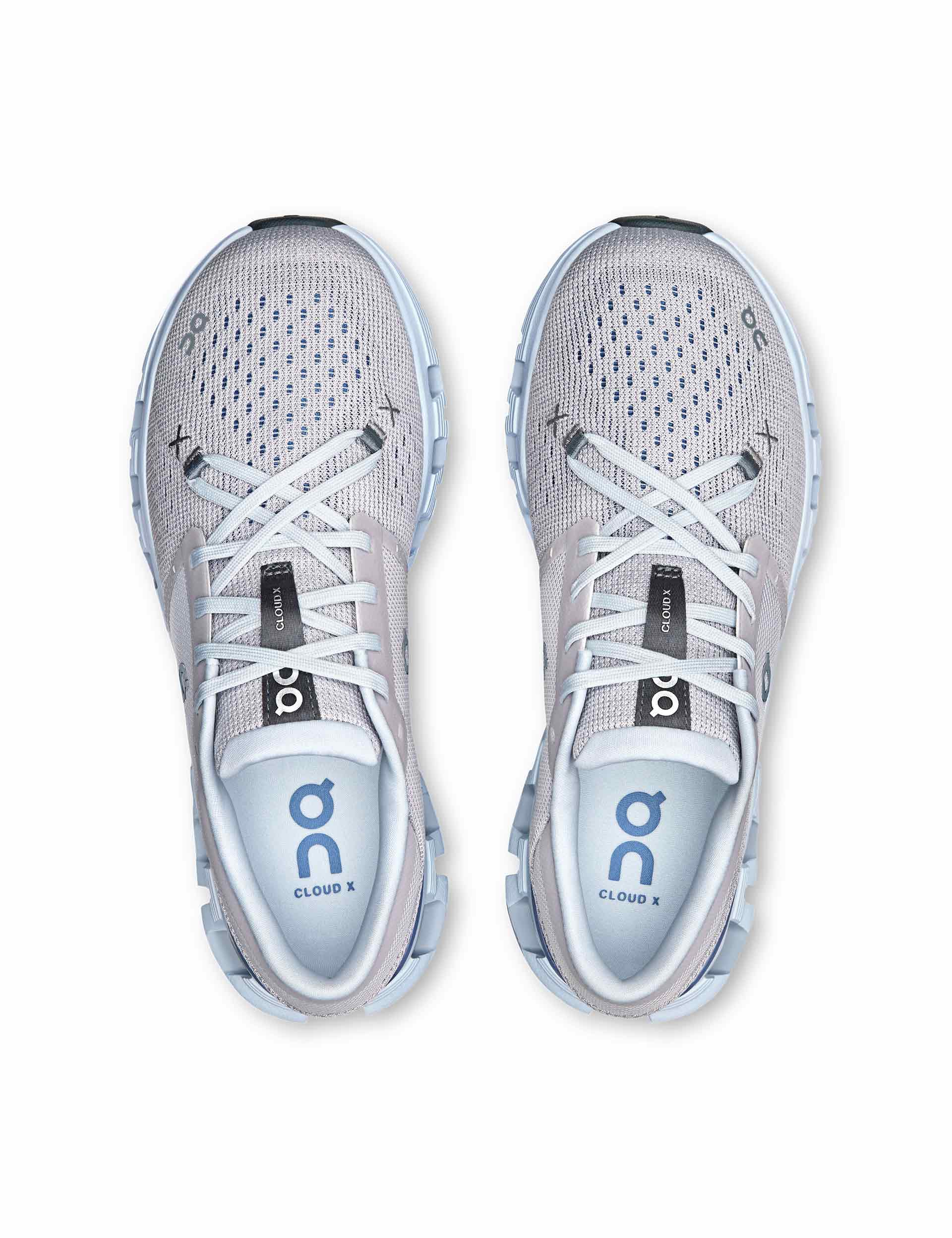 Cloud X 4 Running Shoes - Lightweight Silver/Chambray Athletic Sneakers for Men & Women - Perfect for Jogging, Gym Workouts & Daily Wear