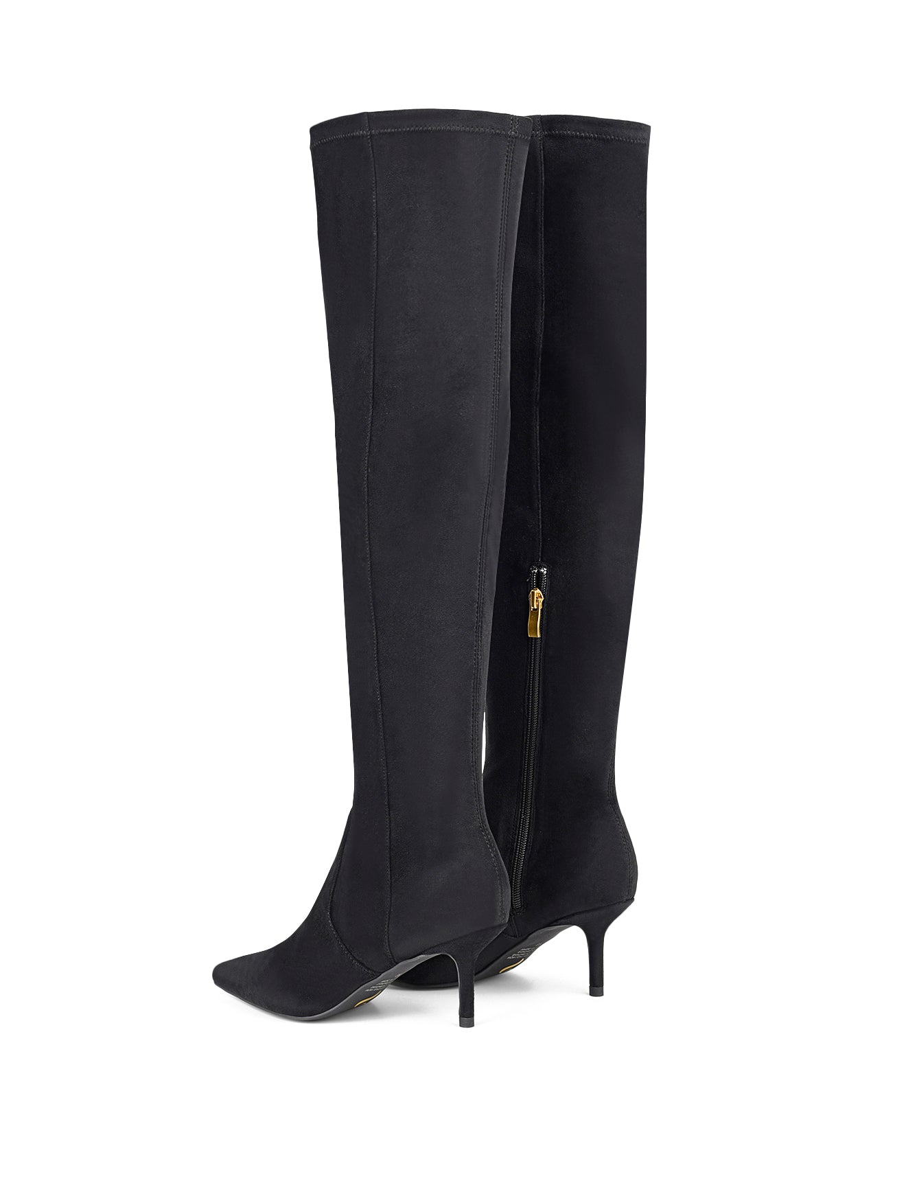 Yonas Women's Black Stretch Microsuede Long Boots - Comfortable Knee High Boots for Winter, Fall & Casual Outfits