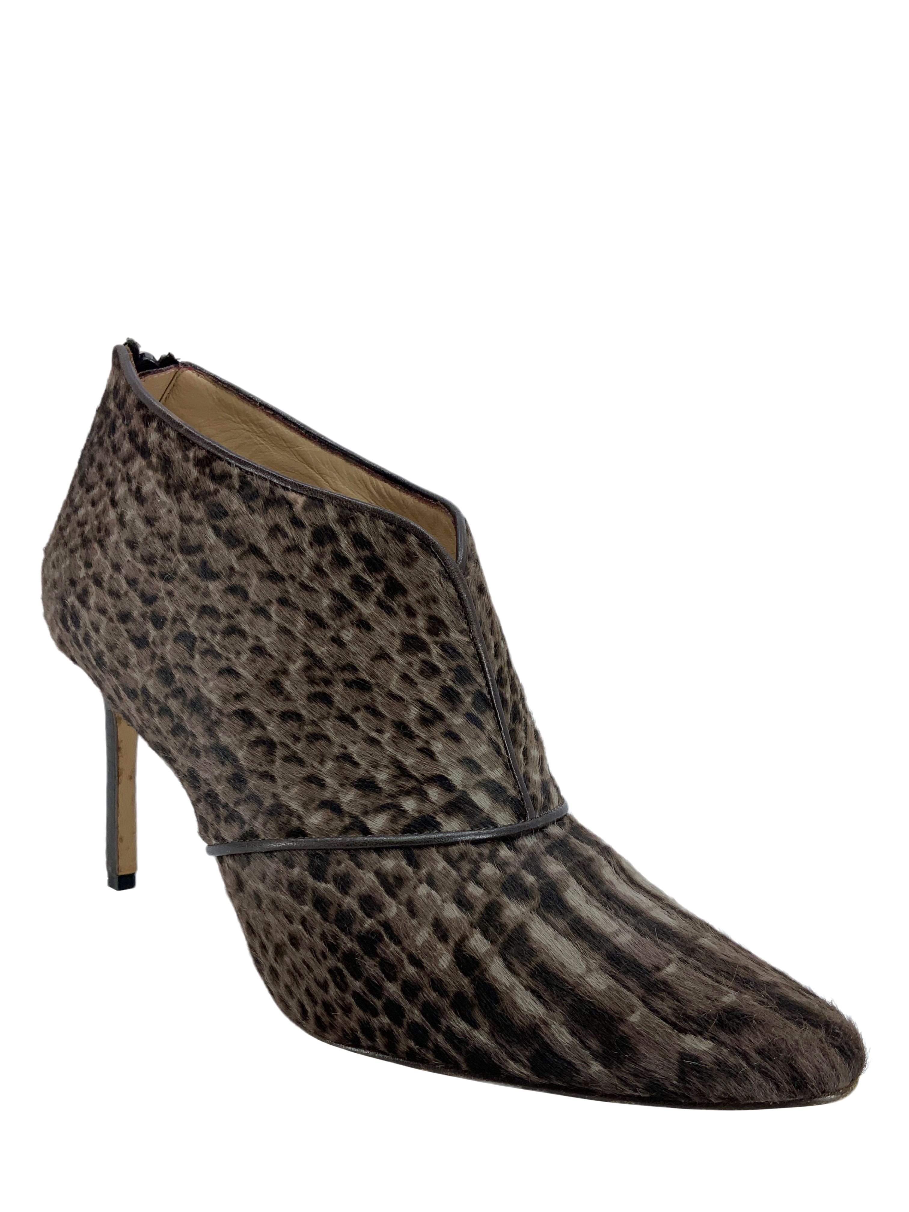 Manolo Blahnik Women's Pony Hair Ankle Boots Size 9 US - Stylish Leather Pointed Toe Booties for Work, Party & Evening Outfits