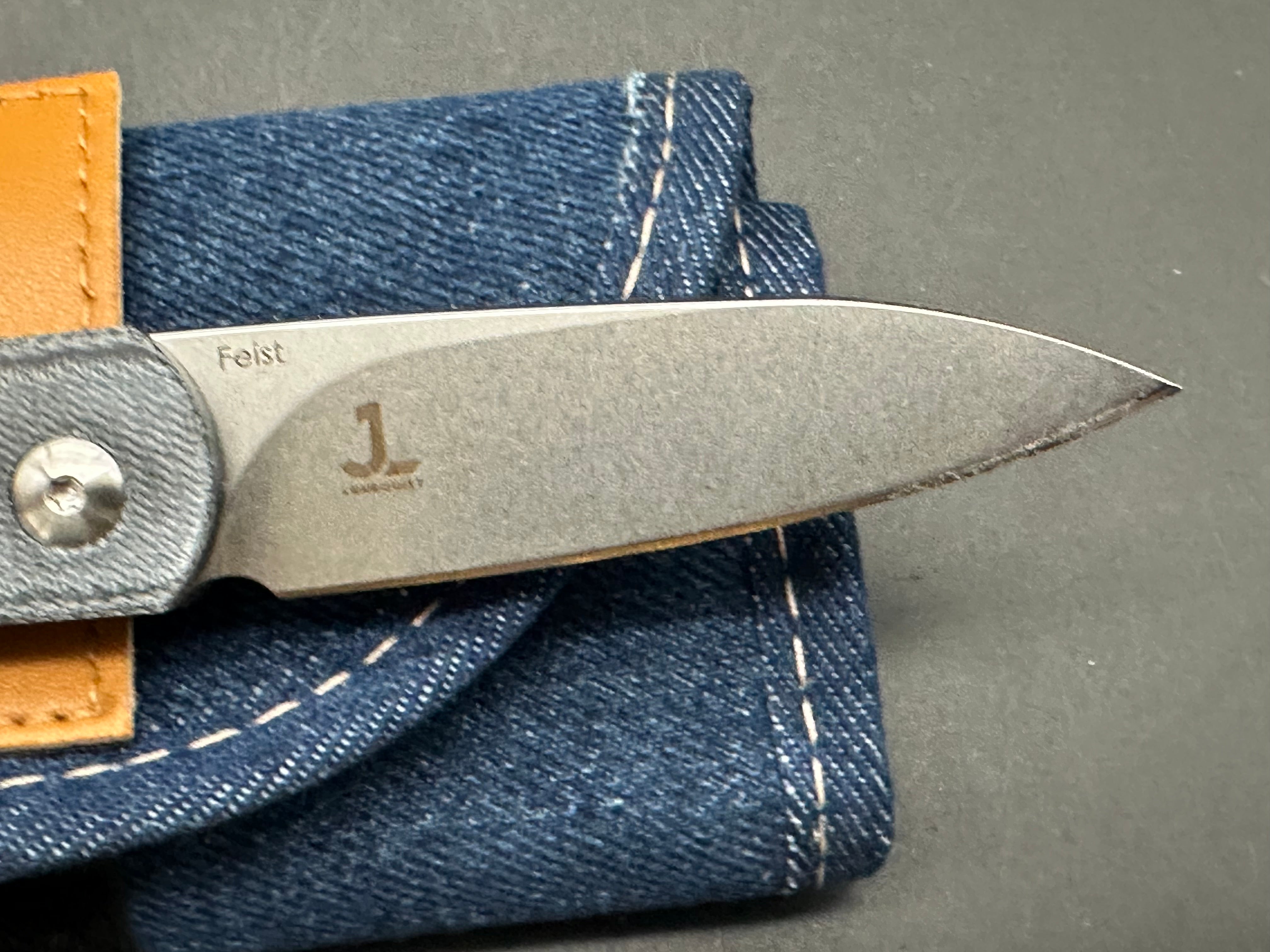 KIZER FEIST Folding Pocket Knife - Premium 154CM Steel Blade, Denim Micarta Handle, Plain Edge (V3499C4) - Perfect for EDC, Outdoor Adventures & Everyday Carry Tasks