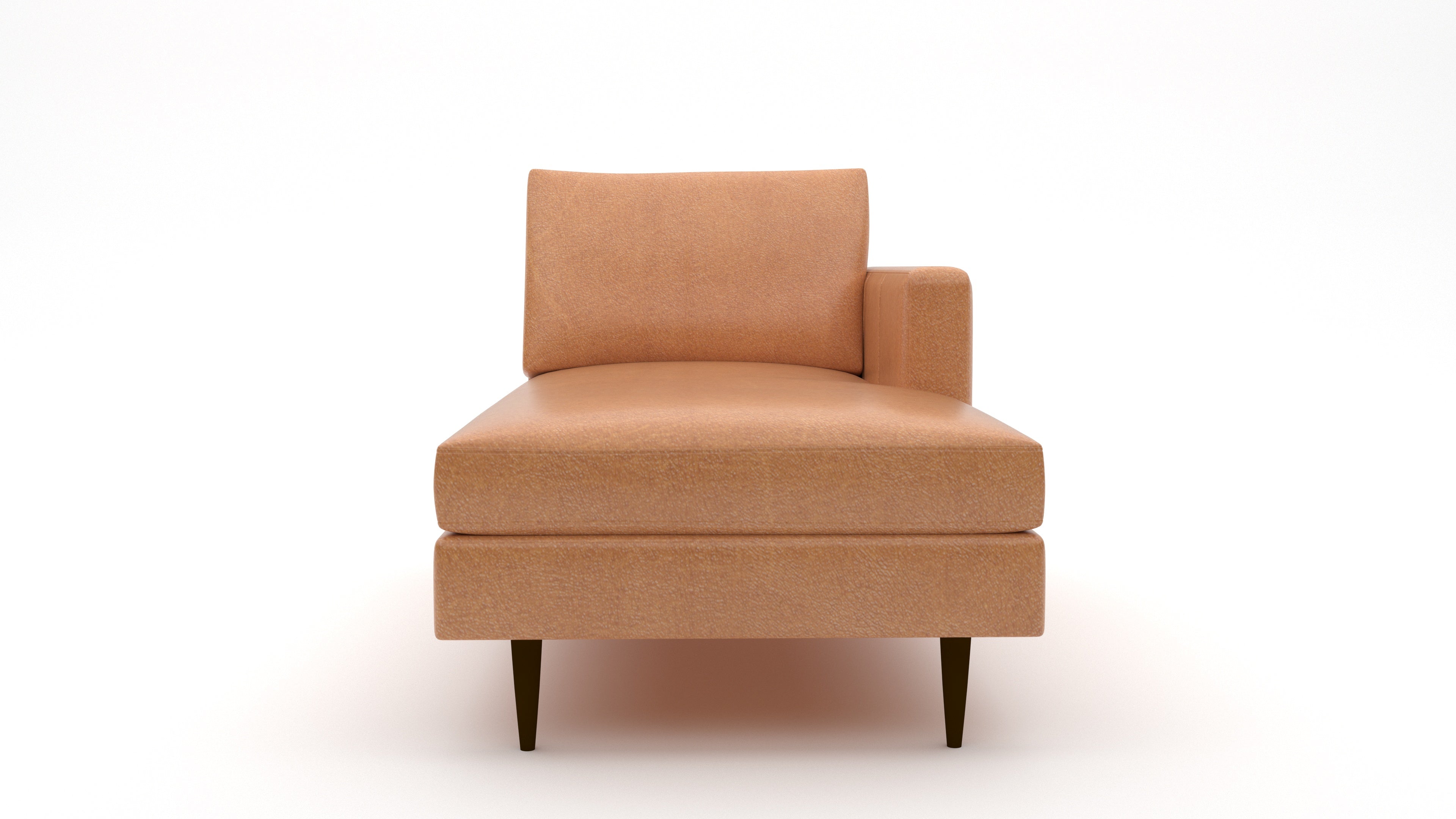 Wallace Leather Untufted Raf Chaise - Modern Sofa for Living Room, Lounge & Office - Premium Faux Leather Recliner with Adjustable Backrest - Perfect for Relaxing, Reading & Entertaining
