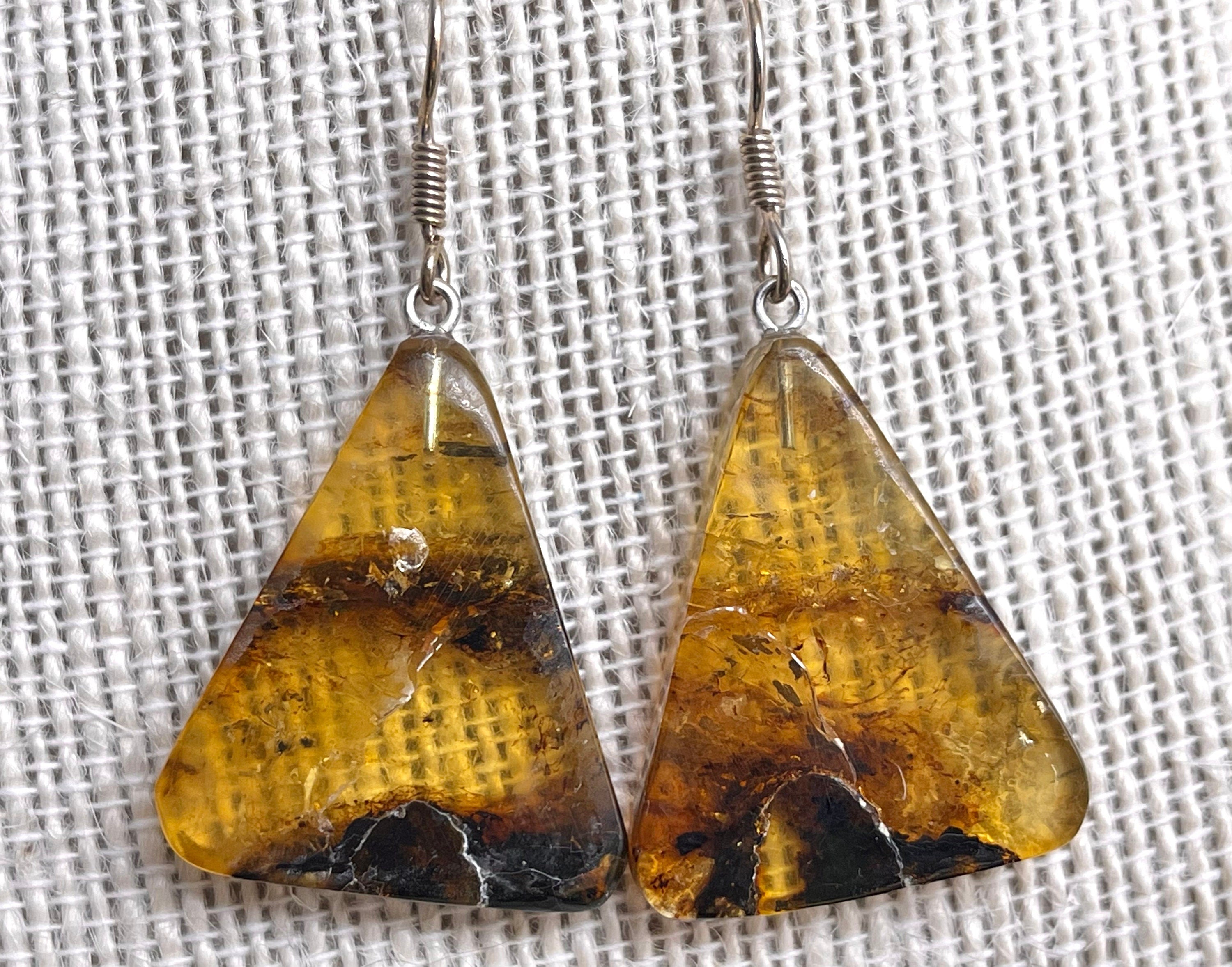 AMBER Crystal Earrings - Handmade Statement Dangle Earrings with Healing Stones | Boho Chic Jewelry for Women | Perfect for Parties, Weddings & Everyday Wear