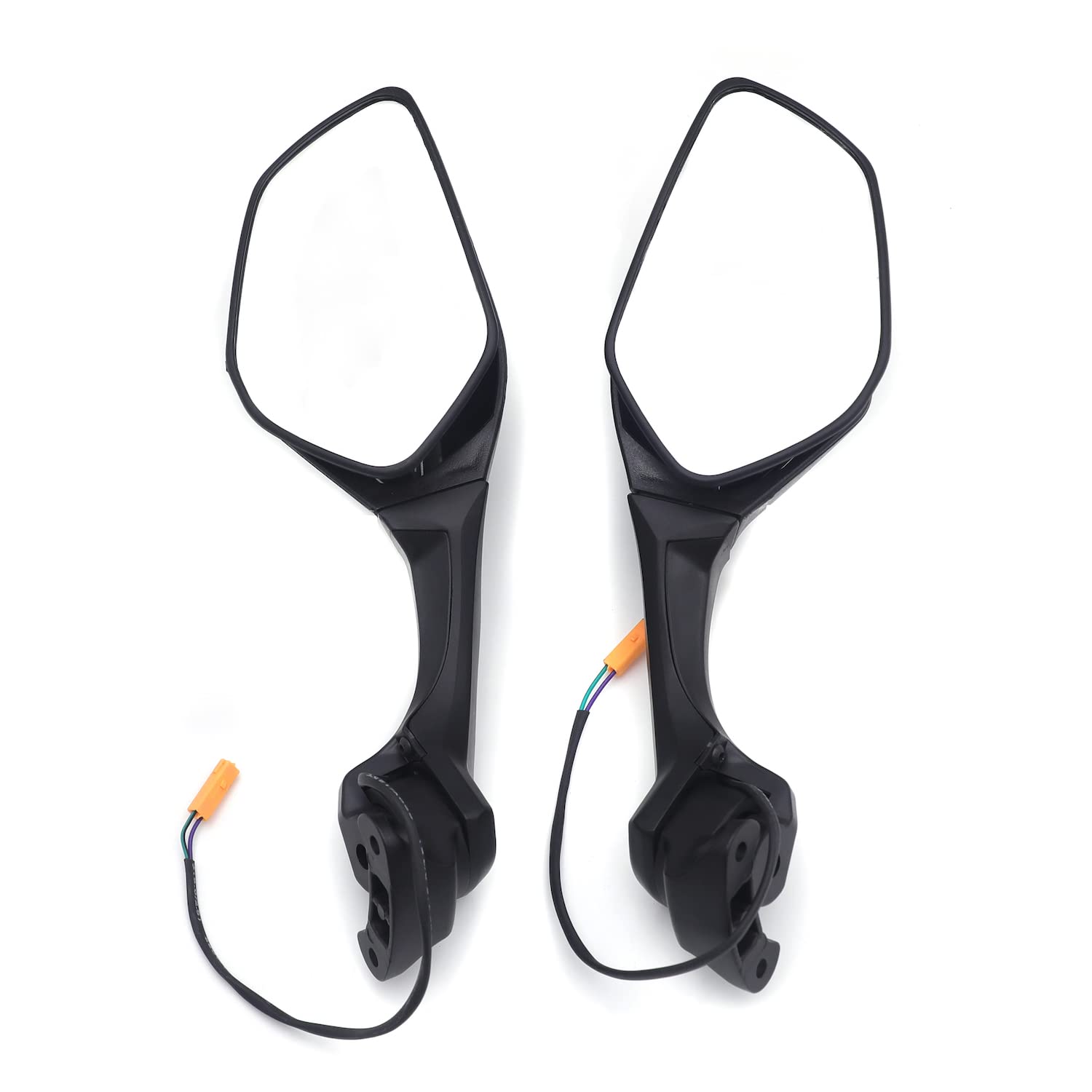 HTTMT Black Rear View Mirrors with Turn Signals for Kawasaki Ninja ZX10R 2011-2015 & H2 2014-2015 - MT252-036-BK | Enhanced Visibility & Safety for Night Riding & Urban Commuting