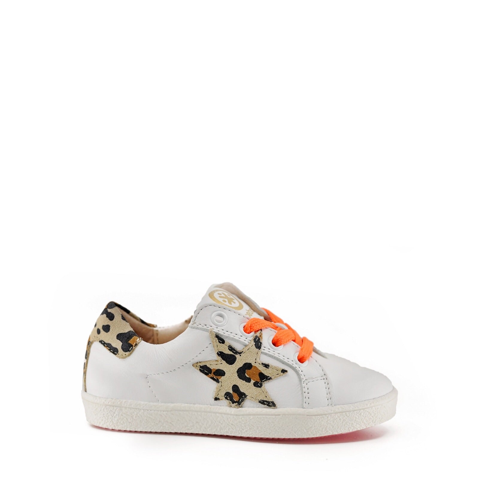 Acebos Women's White and Orange Leopard Print Lace-Up Sneakers - Fashion Casual Shoes for Walking, Running & Everyday Wear