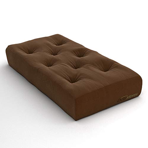 Nirvana Futons 6-Inch Comfortable Loveseat Ottoman Mattress - Microfiber Fudge Brown Sofa Bed for Small Spaces | Made in USA | Perfect for Guest Rooms, Dorms & Apartments