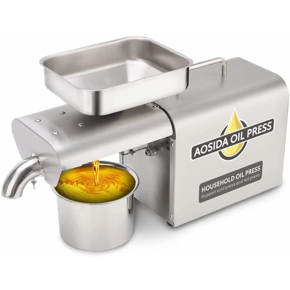 Automatic Household Oil Press Machine with Temperature Control for Flax, Perilla, Rapeseed & Sesame Seeds - Hot & Cold Pressing for Healthy Cooking Oil at Home