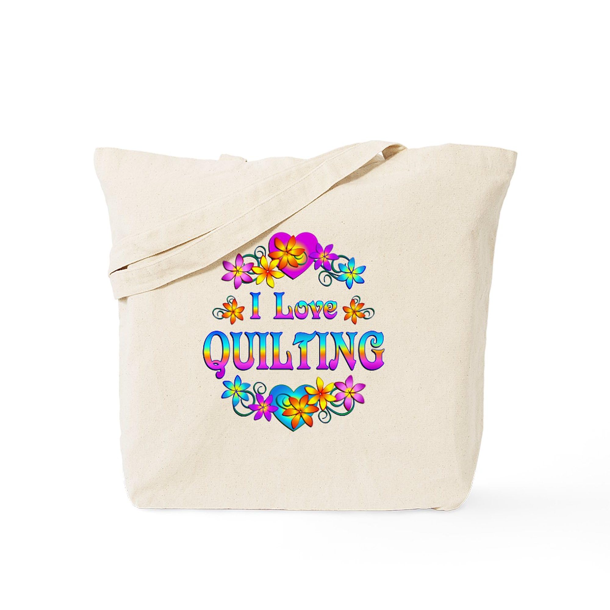 I Love Quilting Tote Bag - Natural Canvas Reusable Shopping Bag for Quilters, Groceries & Daily Use | Eco-Friendly & Durable