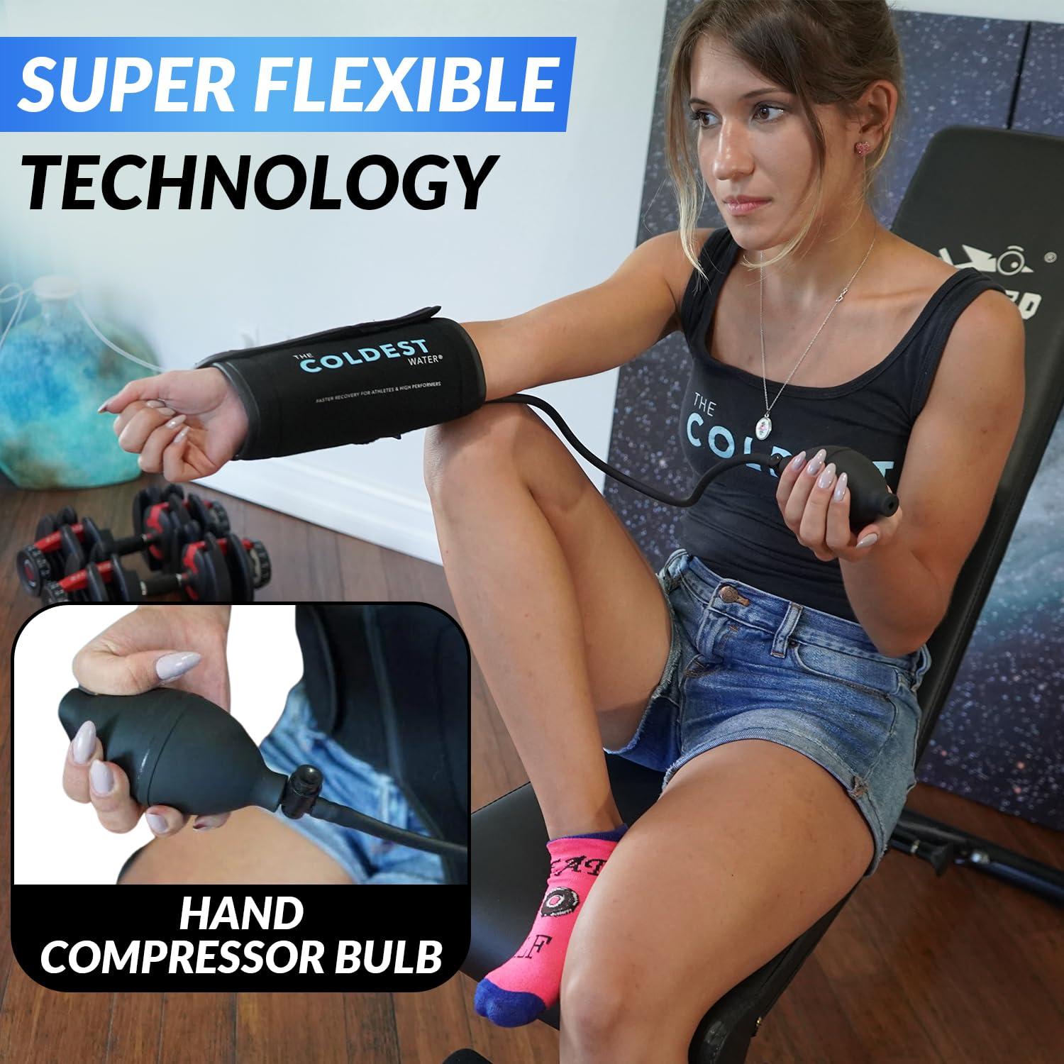 The Coldest Wrist Ice Pack with Air Compression - 8” X 16” Wrist Brace for Sprains, Arthritis, Tendinitis, Swelling - Ideal for Recovery, Sports, and Daily Pain Relief
