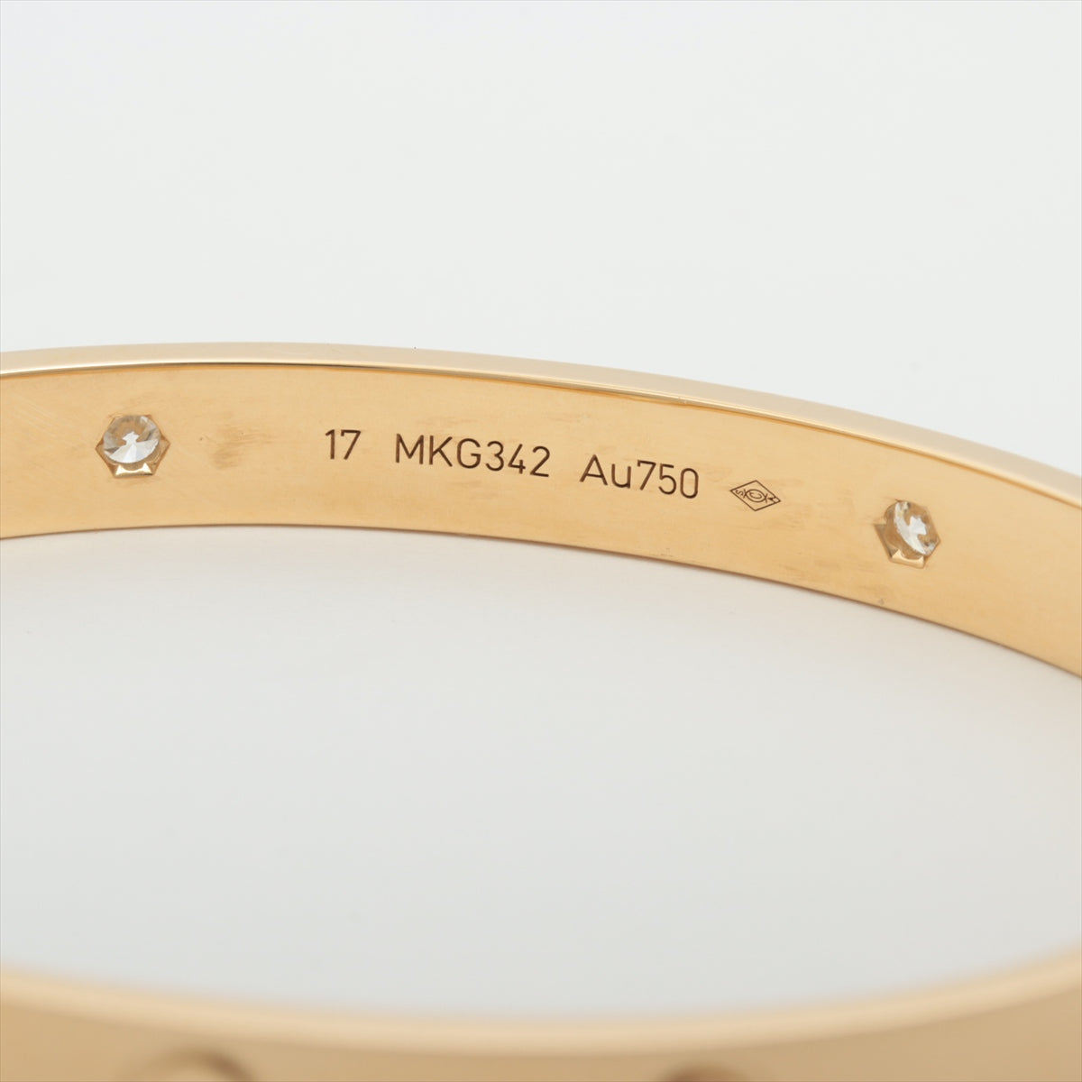 Cartier Love 4 Diamond 18K Yellow Gold Bracelet Size 17 - Luxury Jewelry Gift for Women, Anniversary & Special Occasions