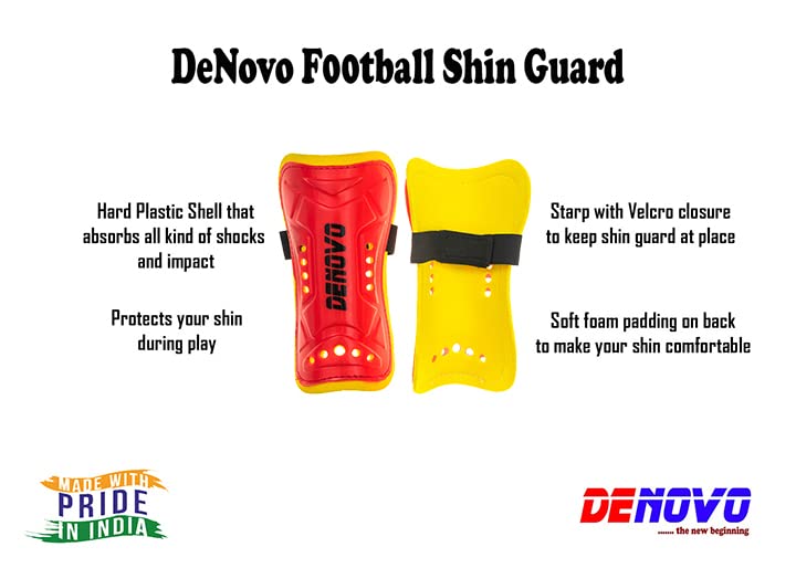 DeNovo New Shin Guard and Lycra Socks Football Kit - Perfect for Soccer Training, Matches and Youth Sports Gear