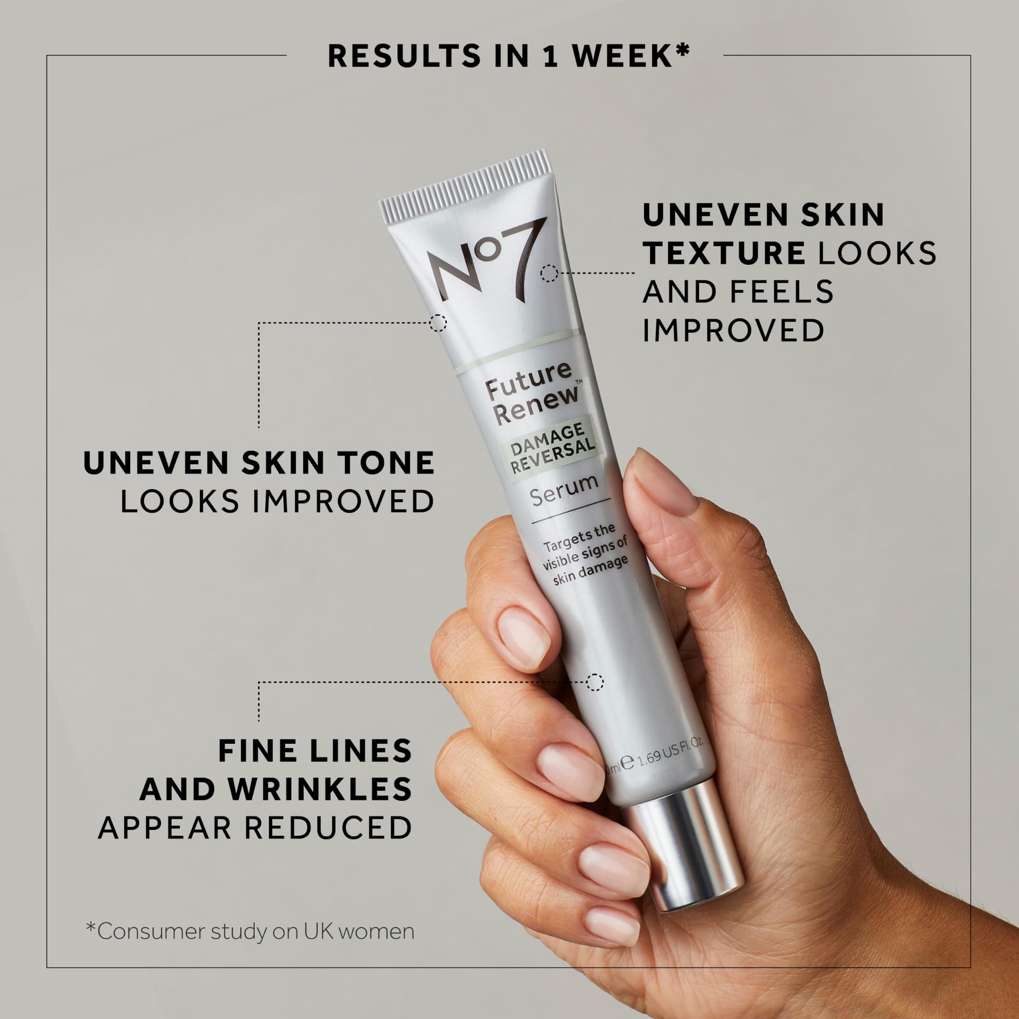 No7 Future Renew Damage Reversal Skincare Set - Anti-Aging Face Serum, Day Cream with SPF 25 & Night Cream - Reduce Wrinkles & Sun Damage - 3-Piece Skincare Kit for Mature Skin - Perfect for Daily Anti-Aging Routine & Nighttime Repair