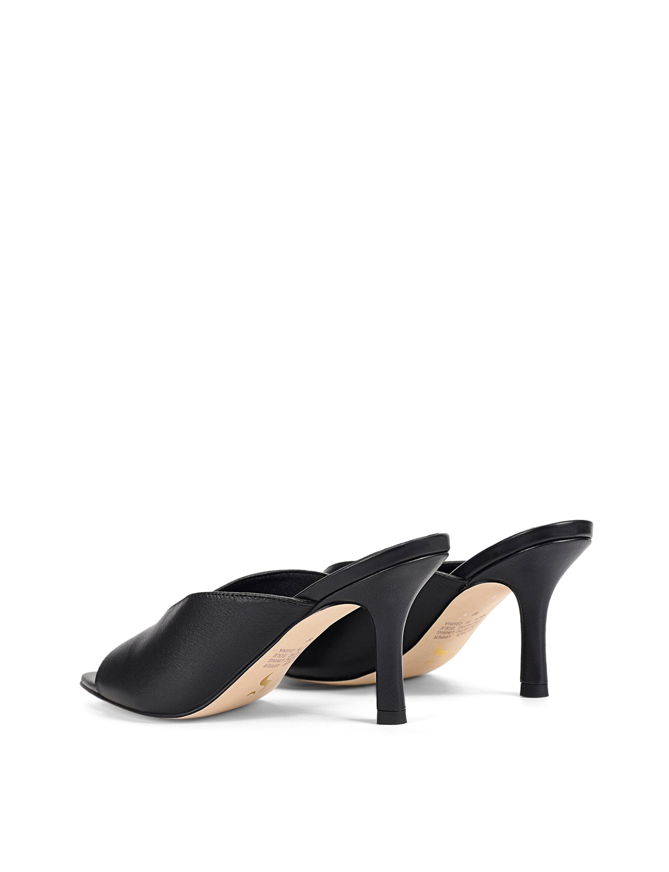 Black Leather Pointed Toe Mules for Women - Comfortable Slip-On Loafers for Office, Casual Outfits & Everyday Wear