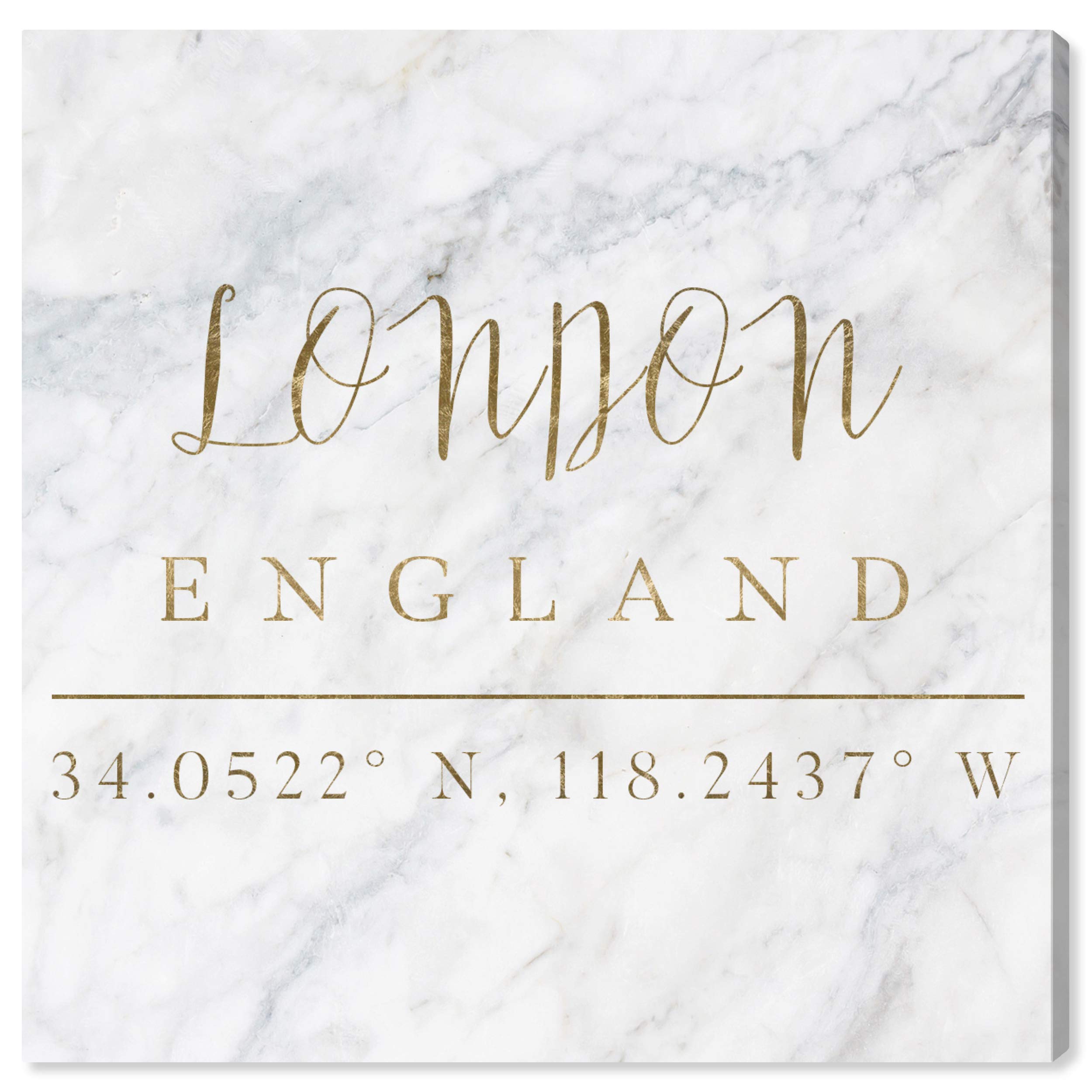Oliver Gal Artist Co. London Coordinates Wall Art Canvas Print - 30x30 Inches Gold & White City Skyline Home Decor for Living Room, Bedroom & Office