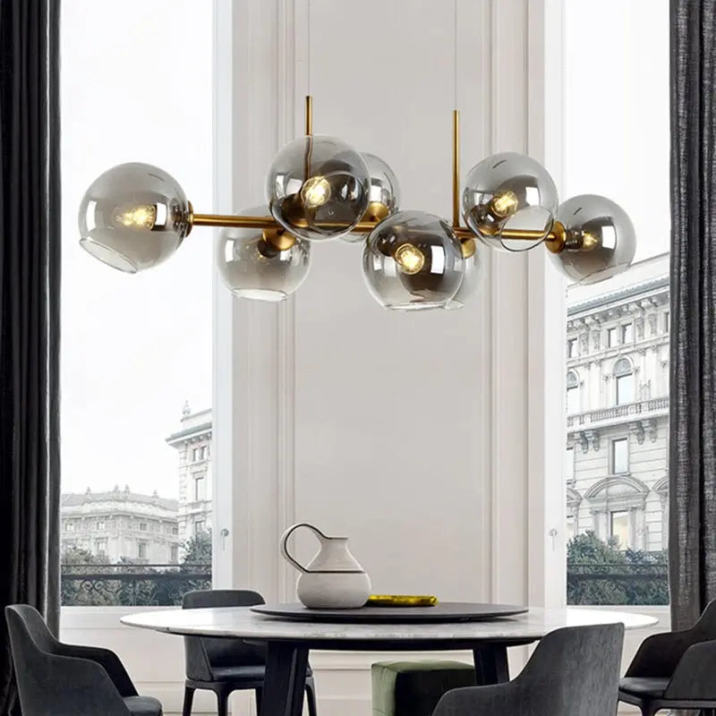 Modern Branching Bubble Chandelier - Elegant Crystal Glass Ceiling Light Fixture for Dining Room, Living Room, Bedroom & Entryway - Perfect for Home Decor, Wedding Venues and Luxury Interior Lighting