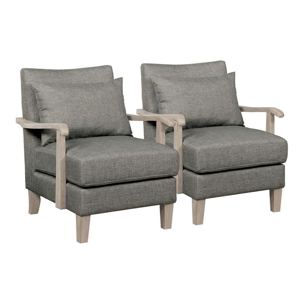 Furniture of America Ciela Gray Faux Leather Accent Chairs (Set of 2) - Modern Living Room Seating for Home Office & Lounge Areas
