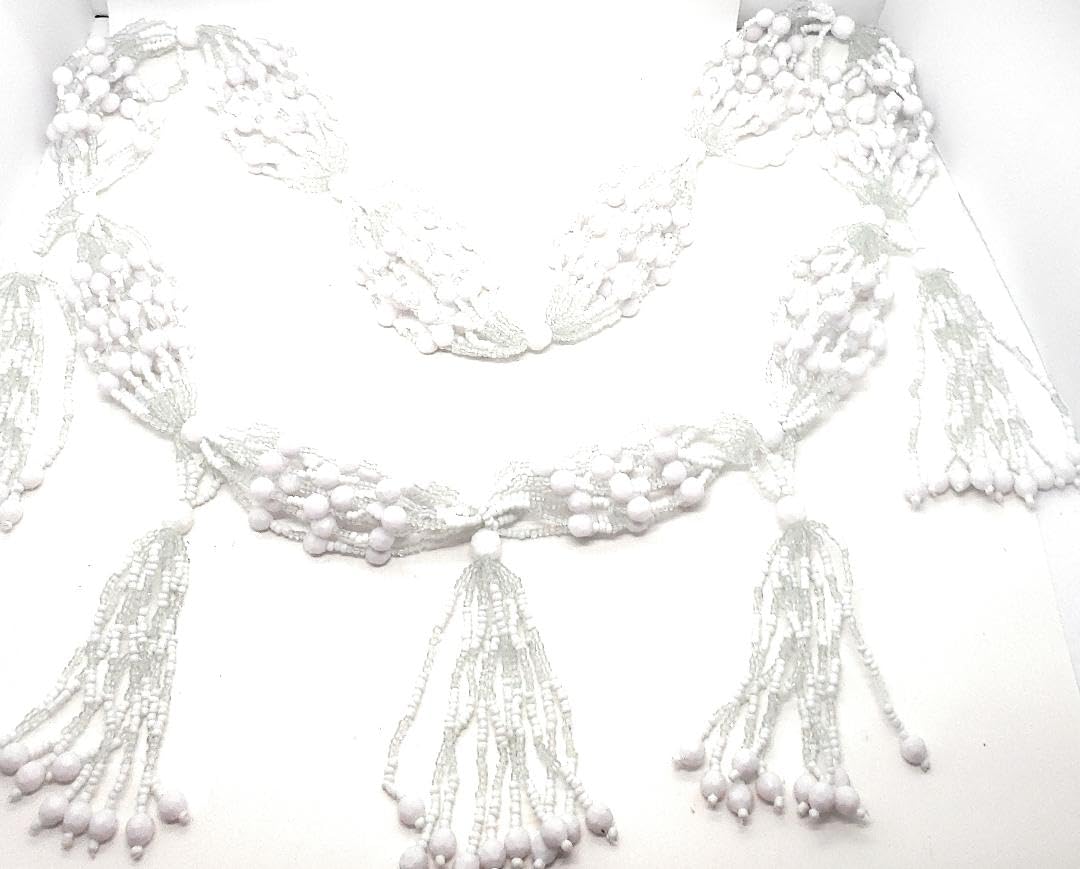 Obatala Elegant Beaded Collar Necklace - Handmade Yoruba African Beaded Jewelry for Men & Women | Perfect for Religious Ceremonies, Cultural Events & Fashion Accessories