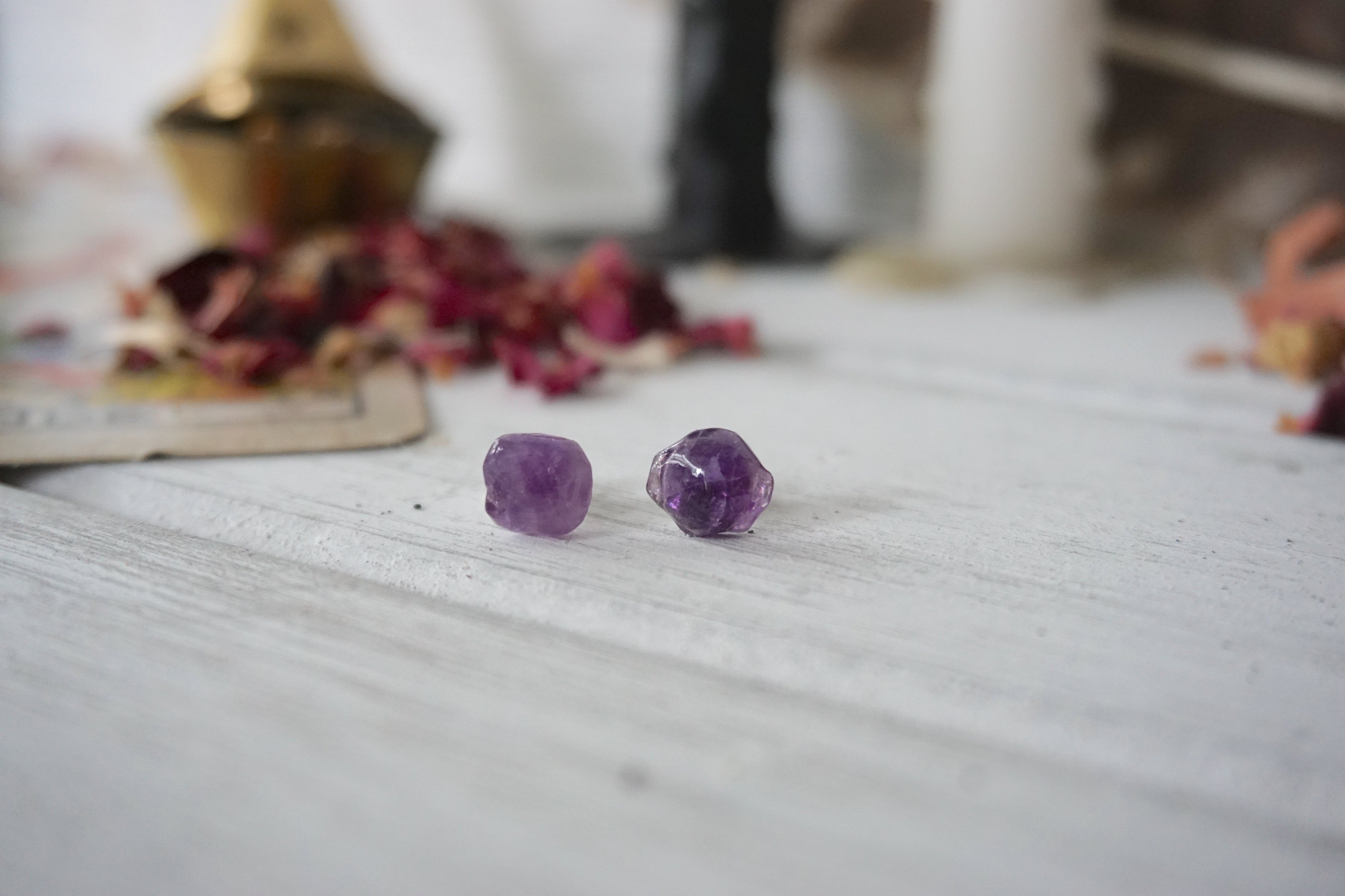 AURA STUD EARRINGS COLLECTION - Genuine Amethyst Crystal Stud Earrings for Women | Elegant Purple Gemstone Jewelry for Everyday Wear, Gift Giving & Special Occasions