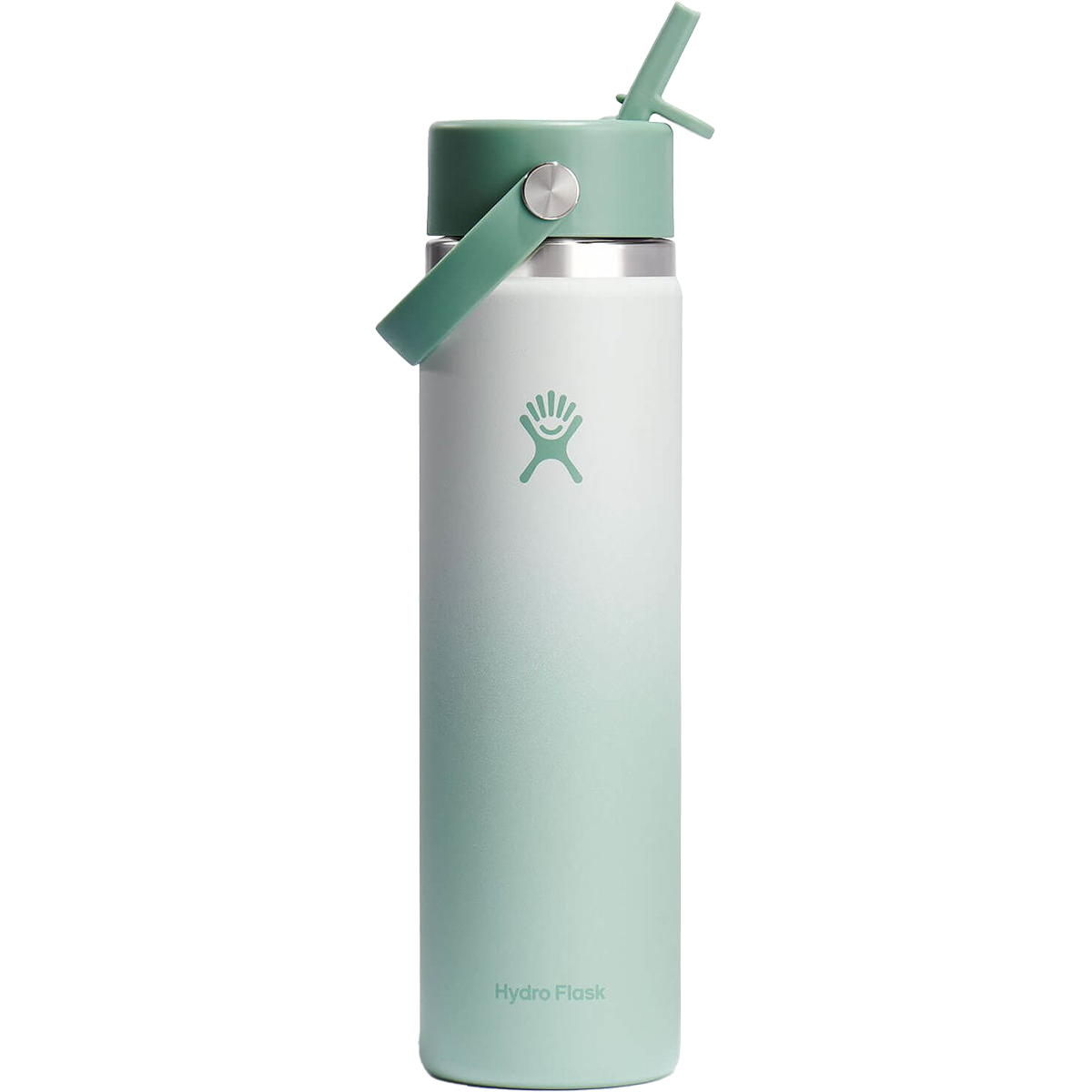 24 oz Wide Mouth Water Bottle with Flex Straw Cap - Ombre Color - Leak Proof & Insulated for Gym, Hiking, Travel & Everyday Use
